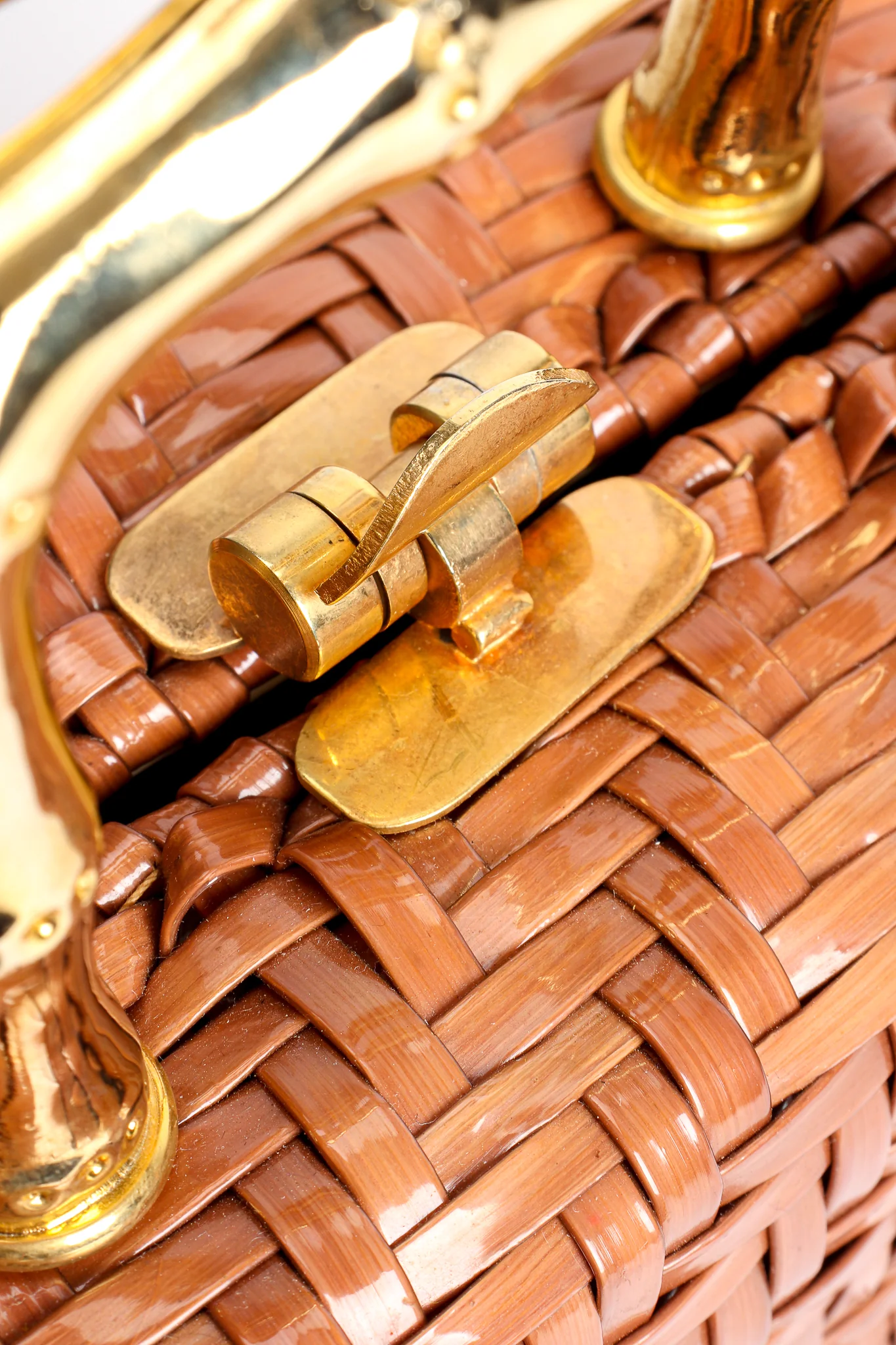 Herringbone Wicker Box Bag - Image 11