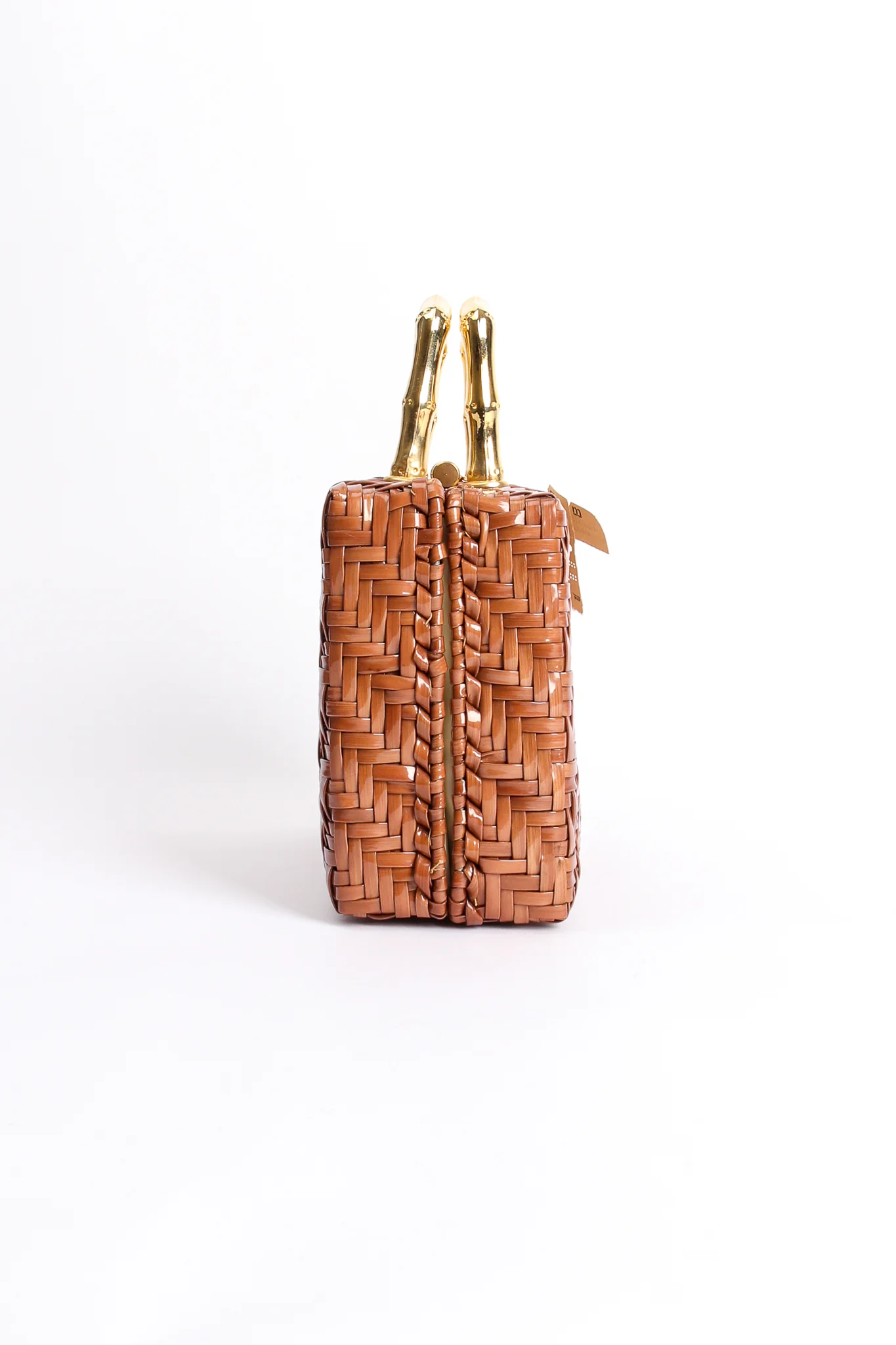 Herringbone Wicker Box Bag - Image 5