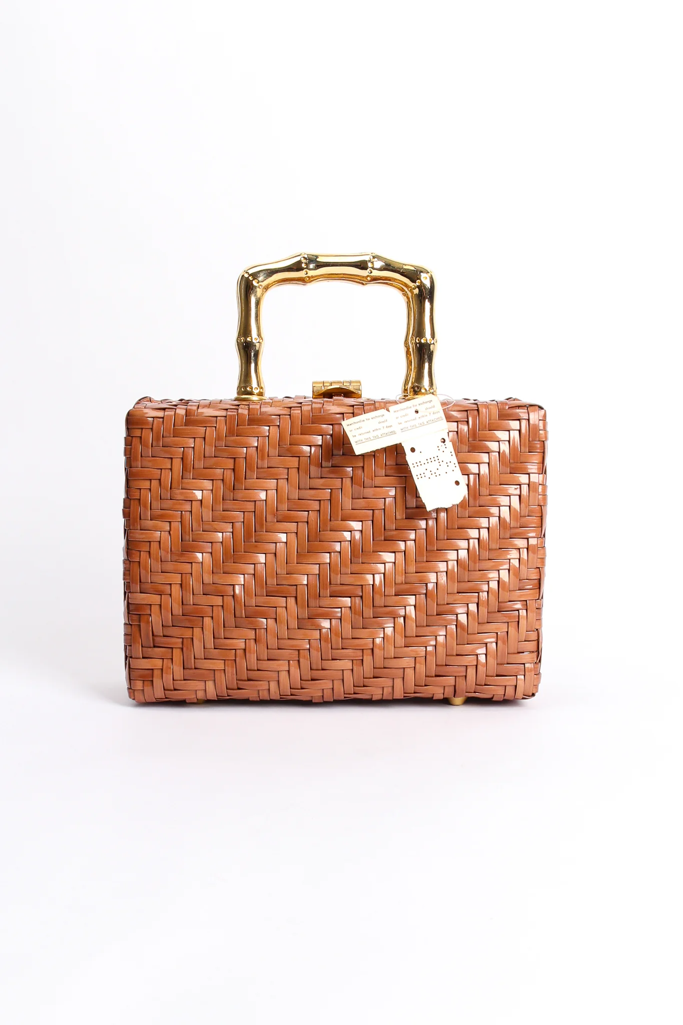 Herringbone Wicker Box Bag - Image 6