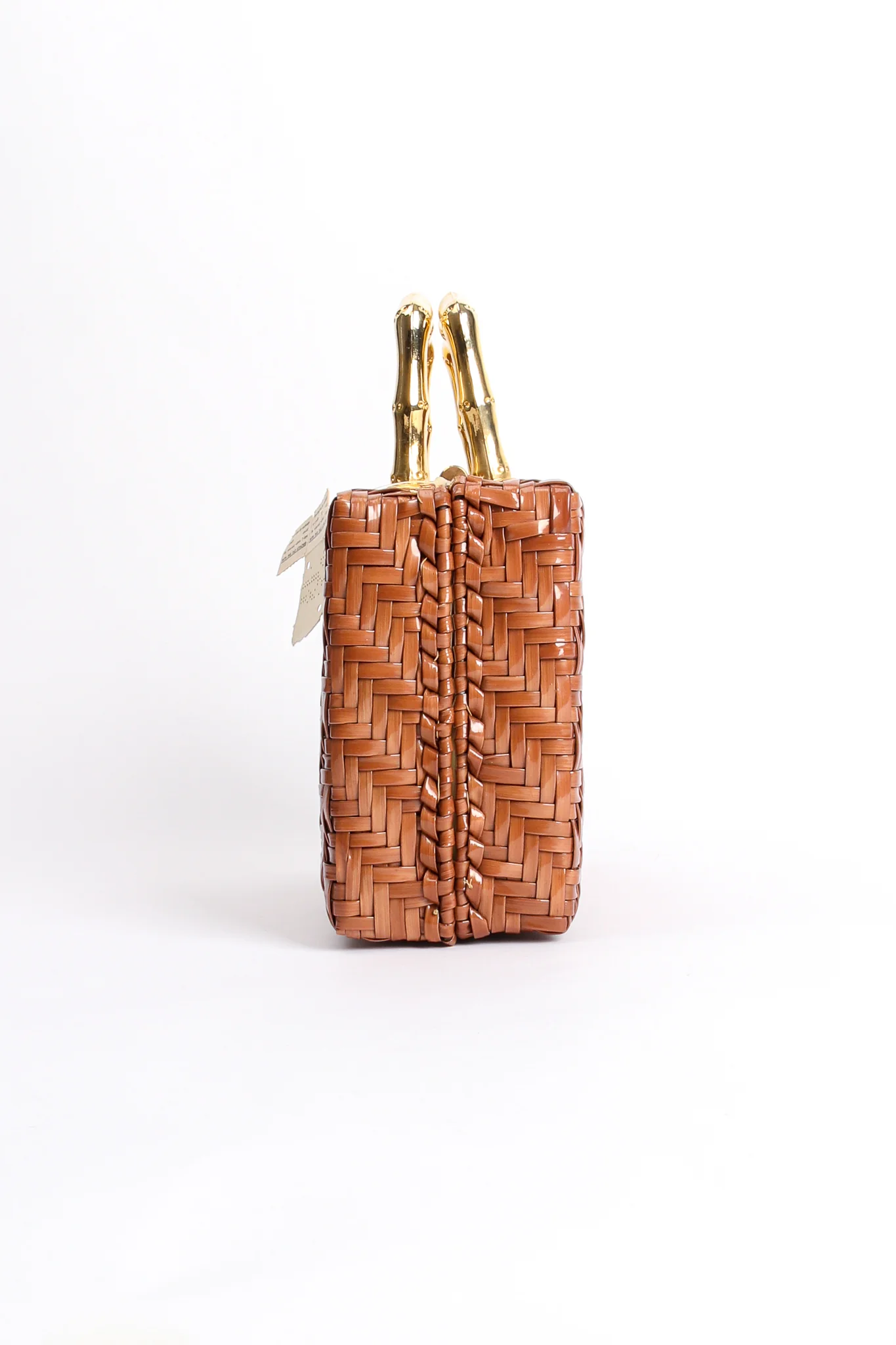 Herringbone Wicker Box Bag - Image 7