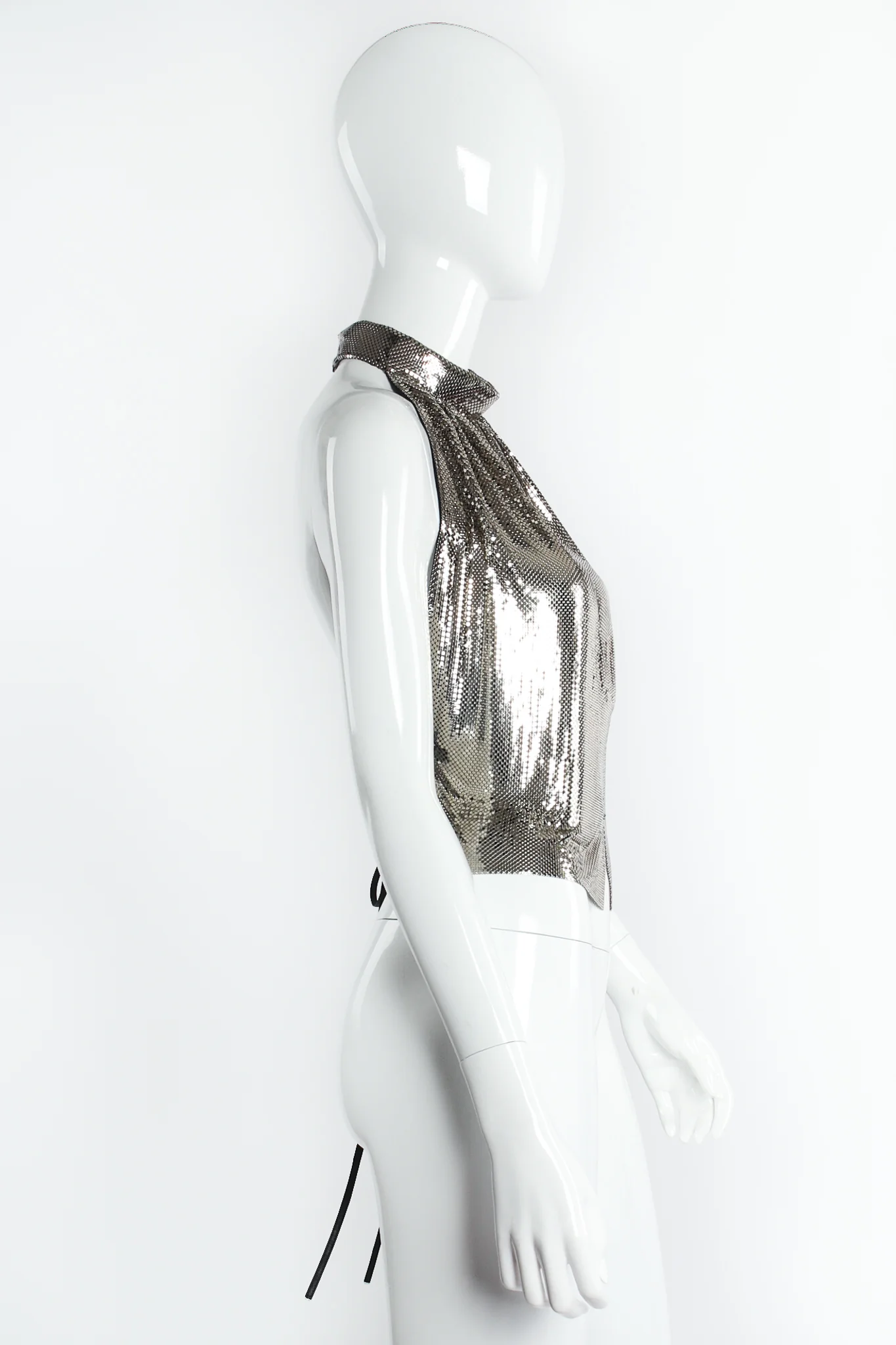 High Mock Neck Metal Mesh Halter - Image 4