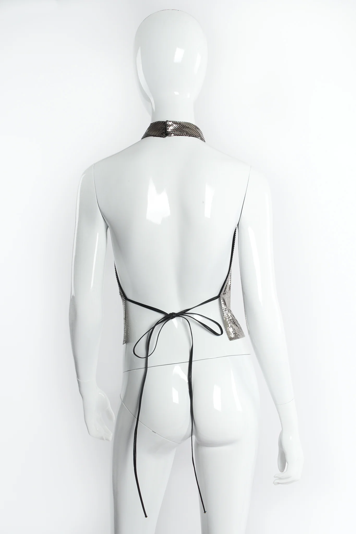 High Mock Neck Metal Mesh Halter - Image 5