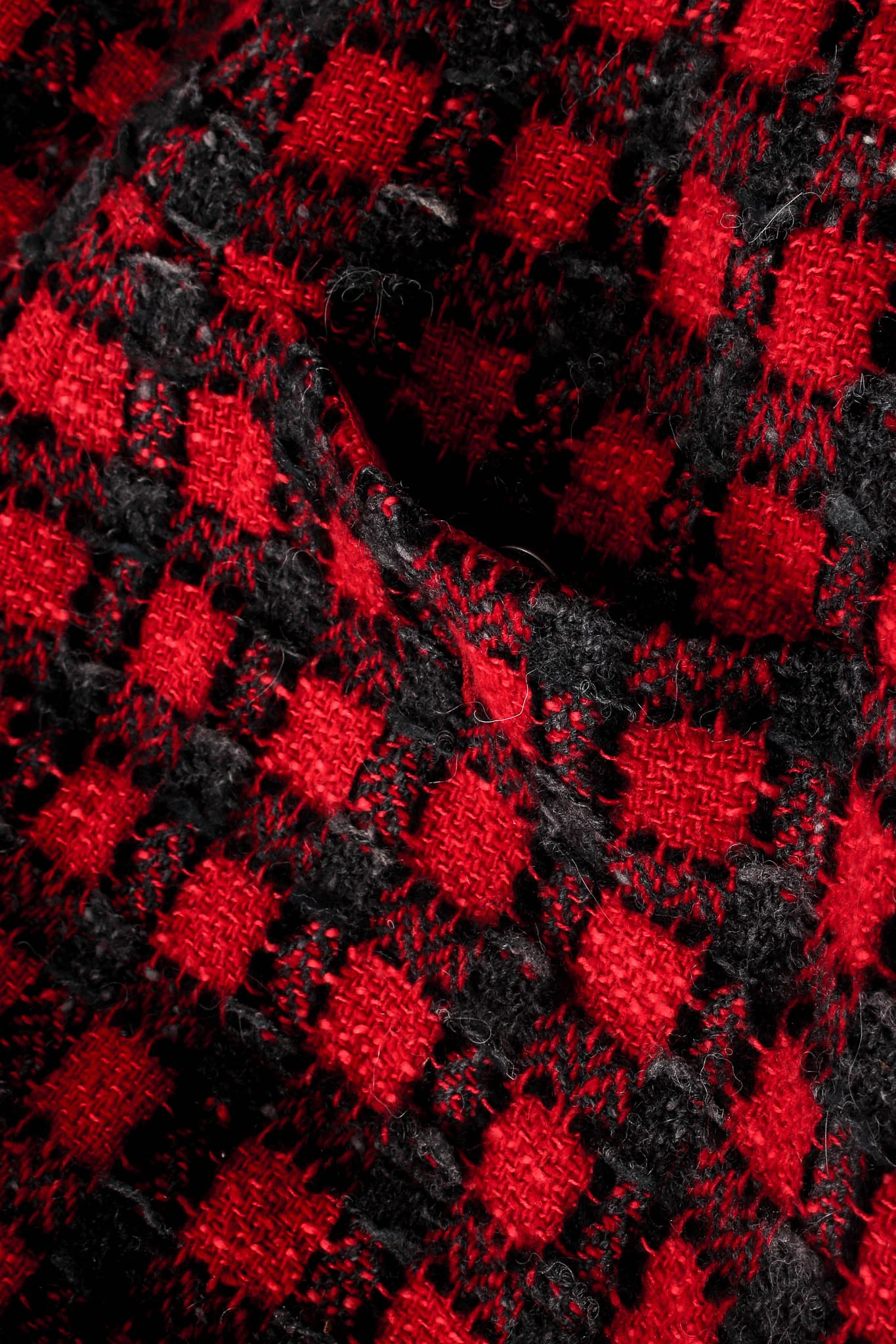 2007 A/W High-Waisted Checkered Tweed Skirt - Image 7