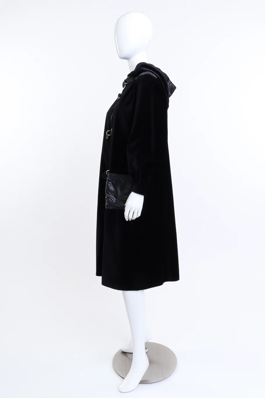 Hooded Duffle Velvet Coat - Image 2