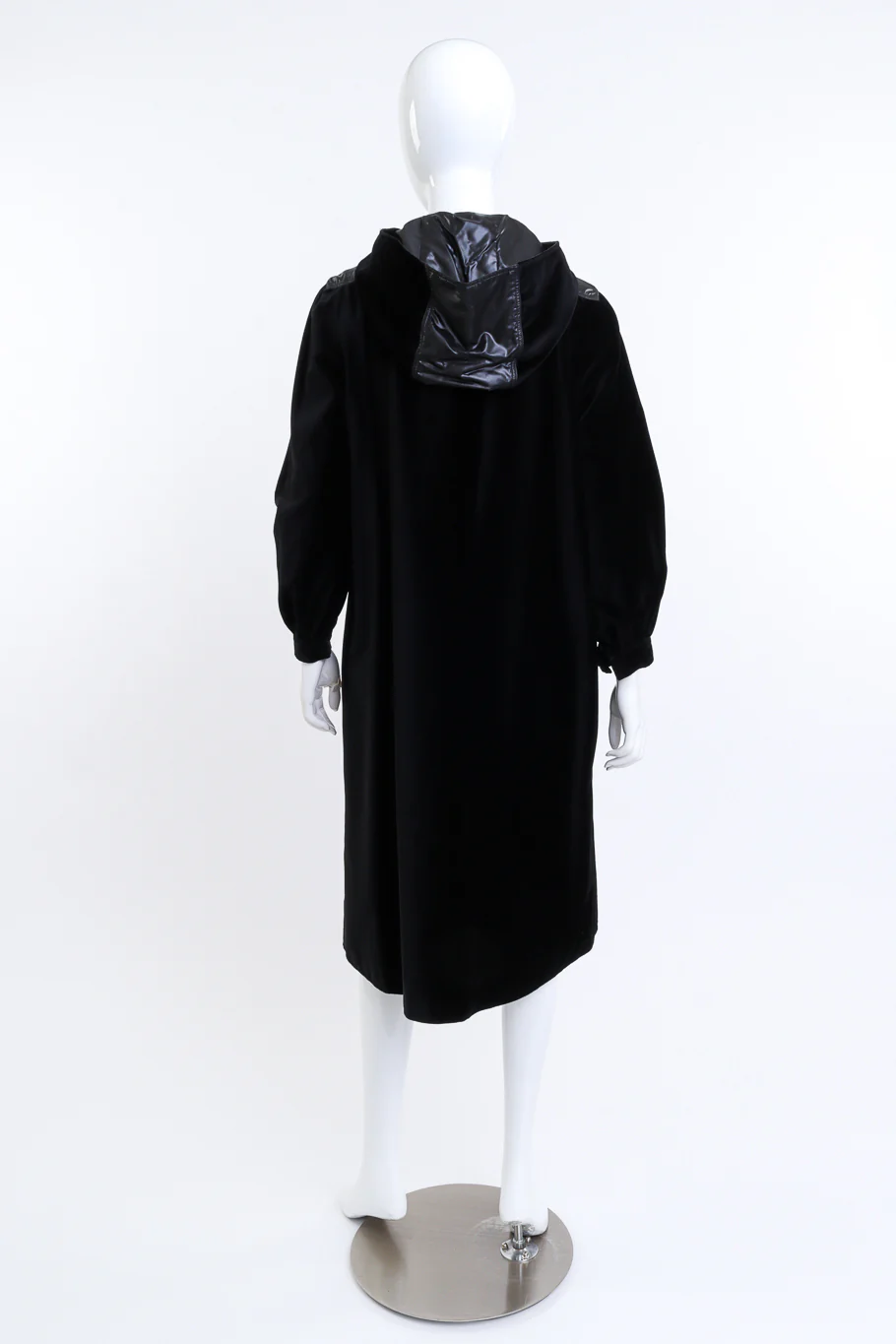 Hooded Duffle Velvet Coat - Image 3