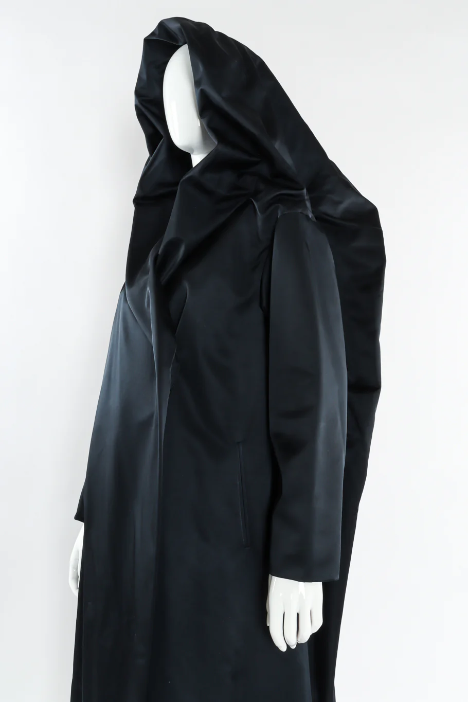 Hooded Satin Overcoat - Image 10