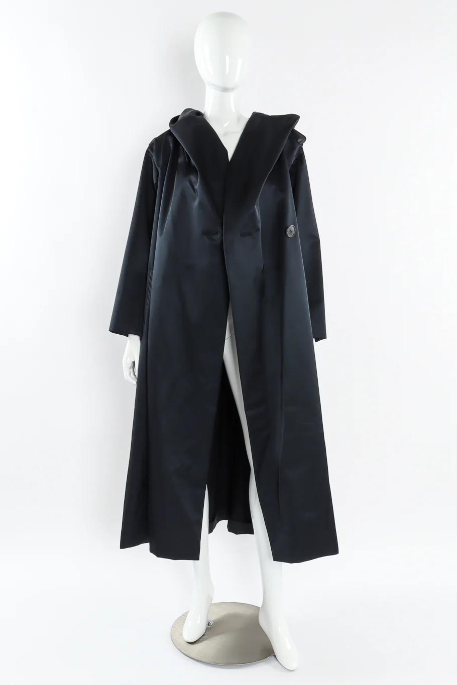 Hooded Satin Overcoat - Image 2
