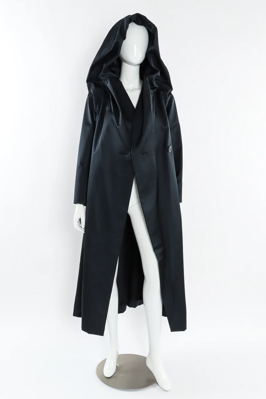 Hooded Satin Overcoat - Image 6