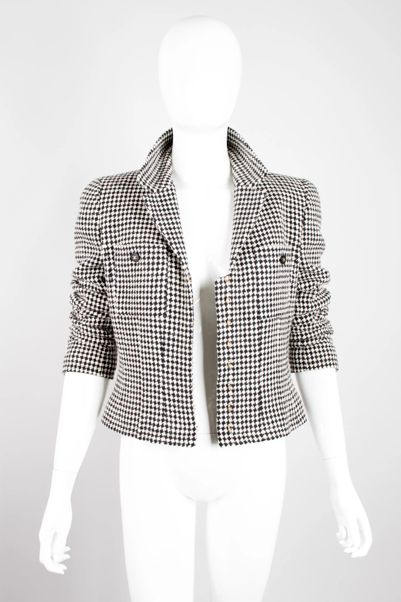 Hook Front Houndstooth Jacket - Image 9