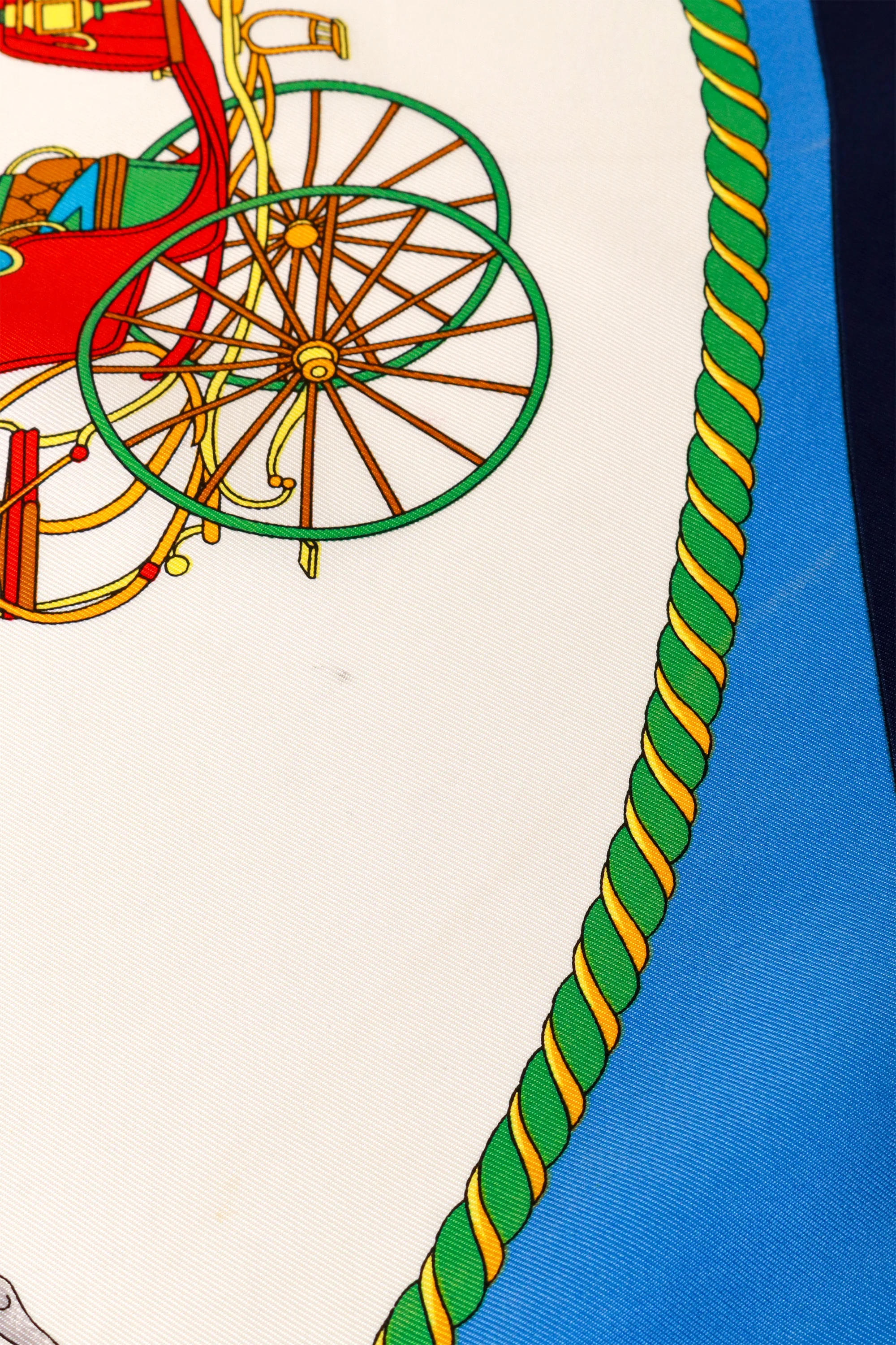 Horse & Carriage Tassel Radial Print Silk Scarf - Image 7