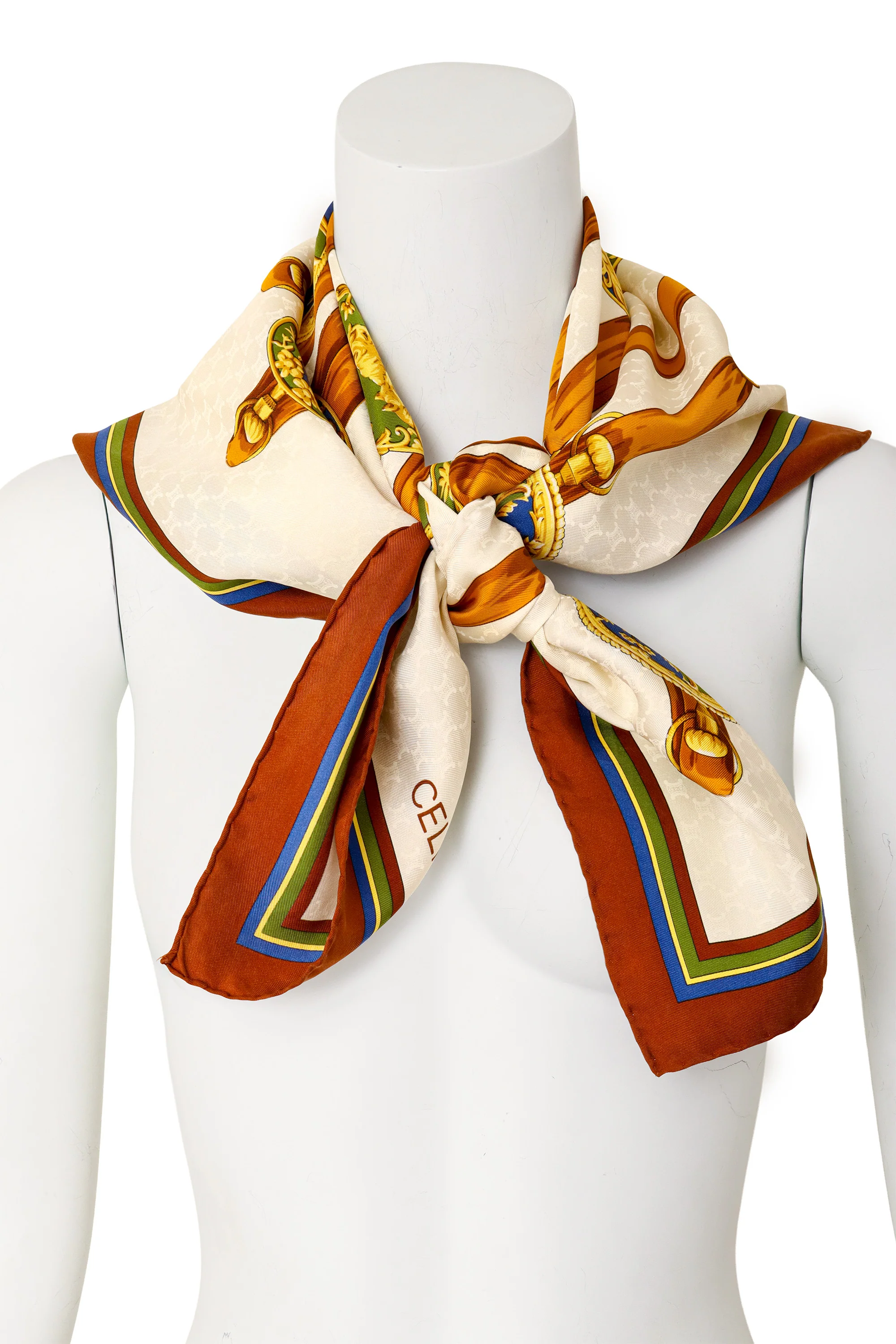 Horse Ornament Print Silk Scarf - Image 2