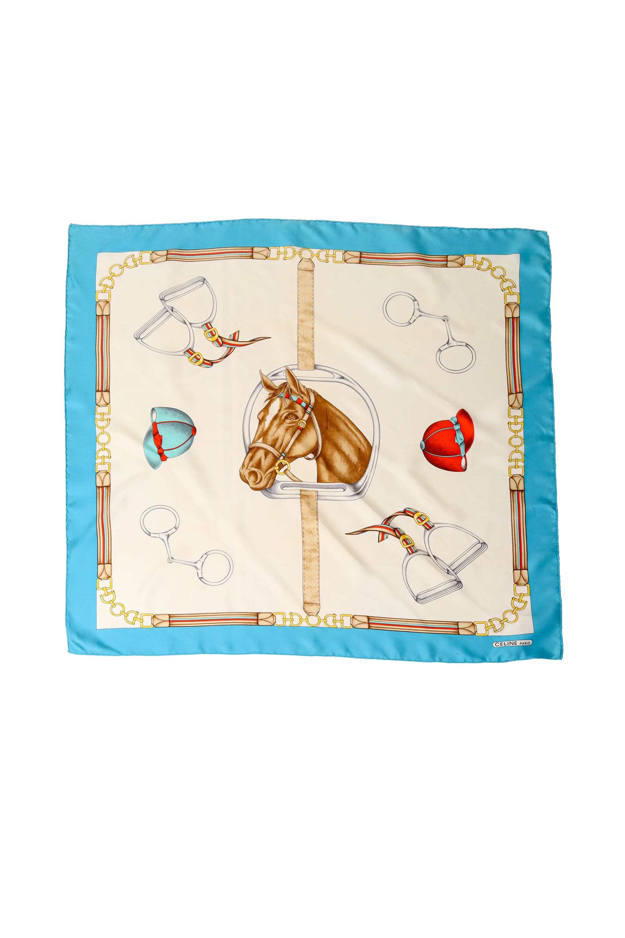 Horse With Accessories Silk Print Scarf