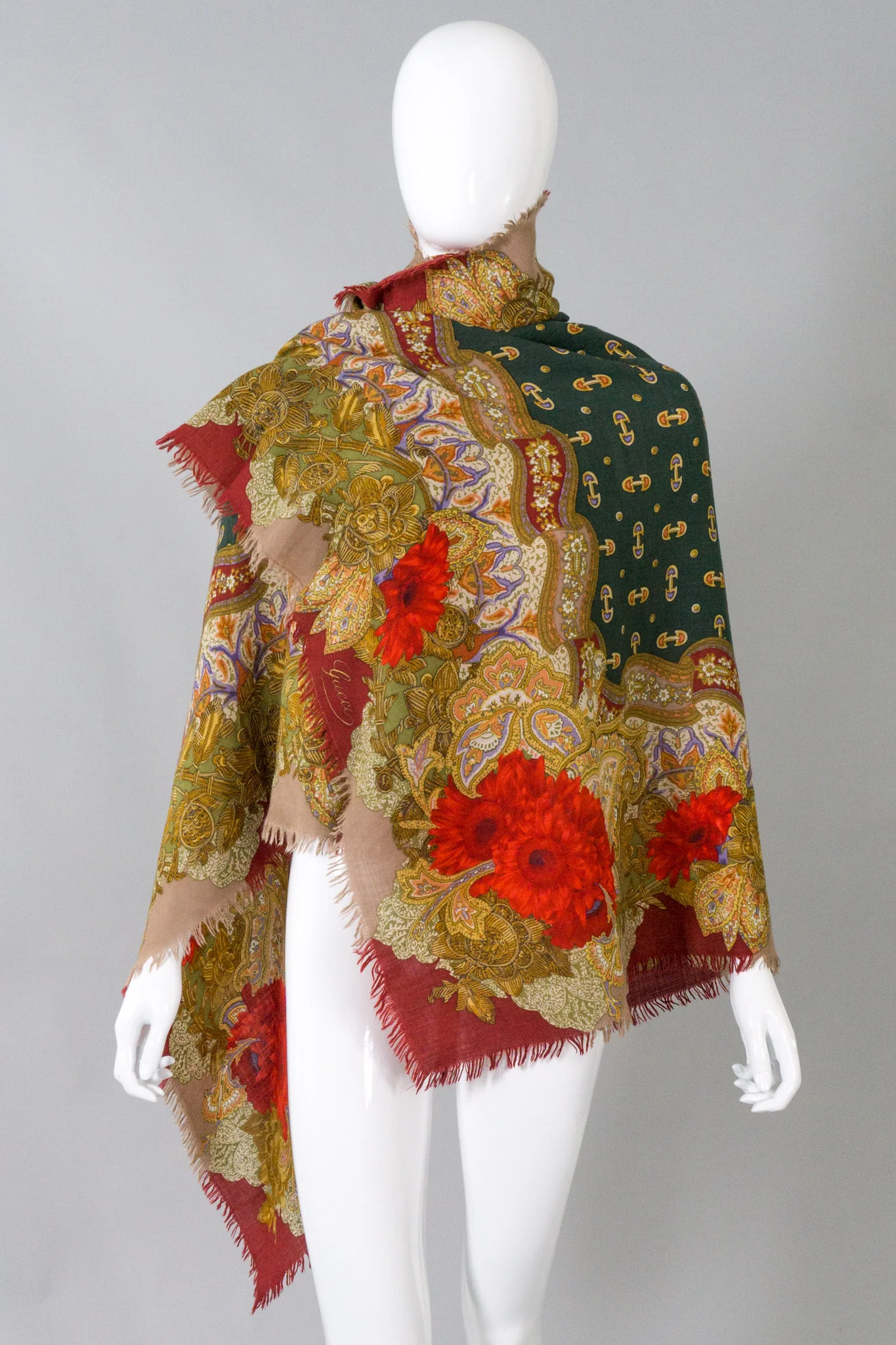 Horsebit & Gerbera Oversized Scarf - Image 2