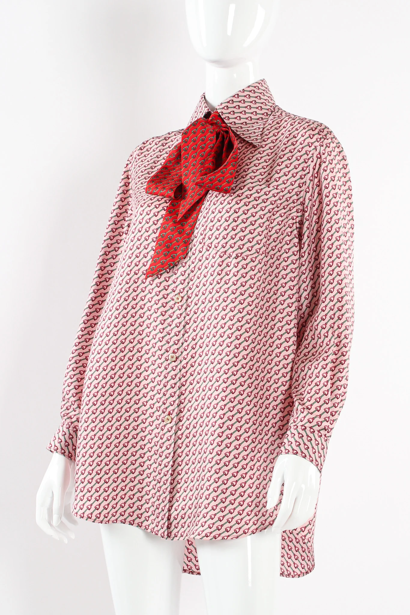 Horsebit Print Silk Blouse - Image 2