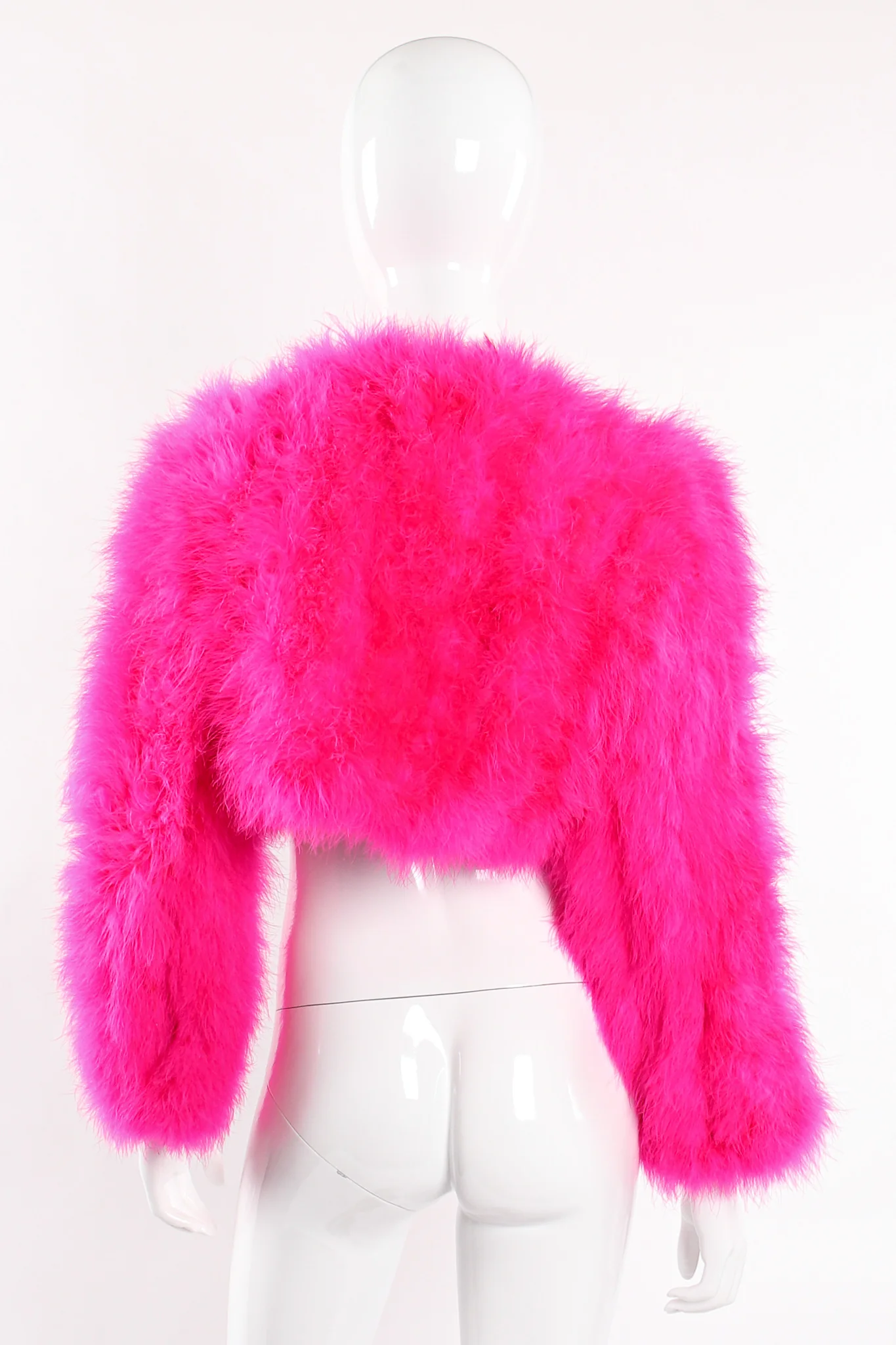 Hot Marabou Cropped Jacket - Image 10