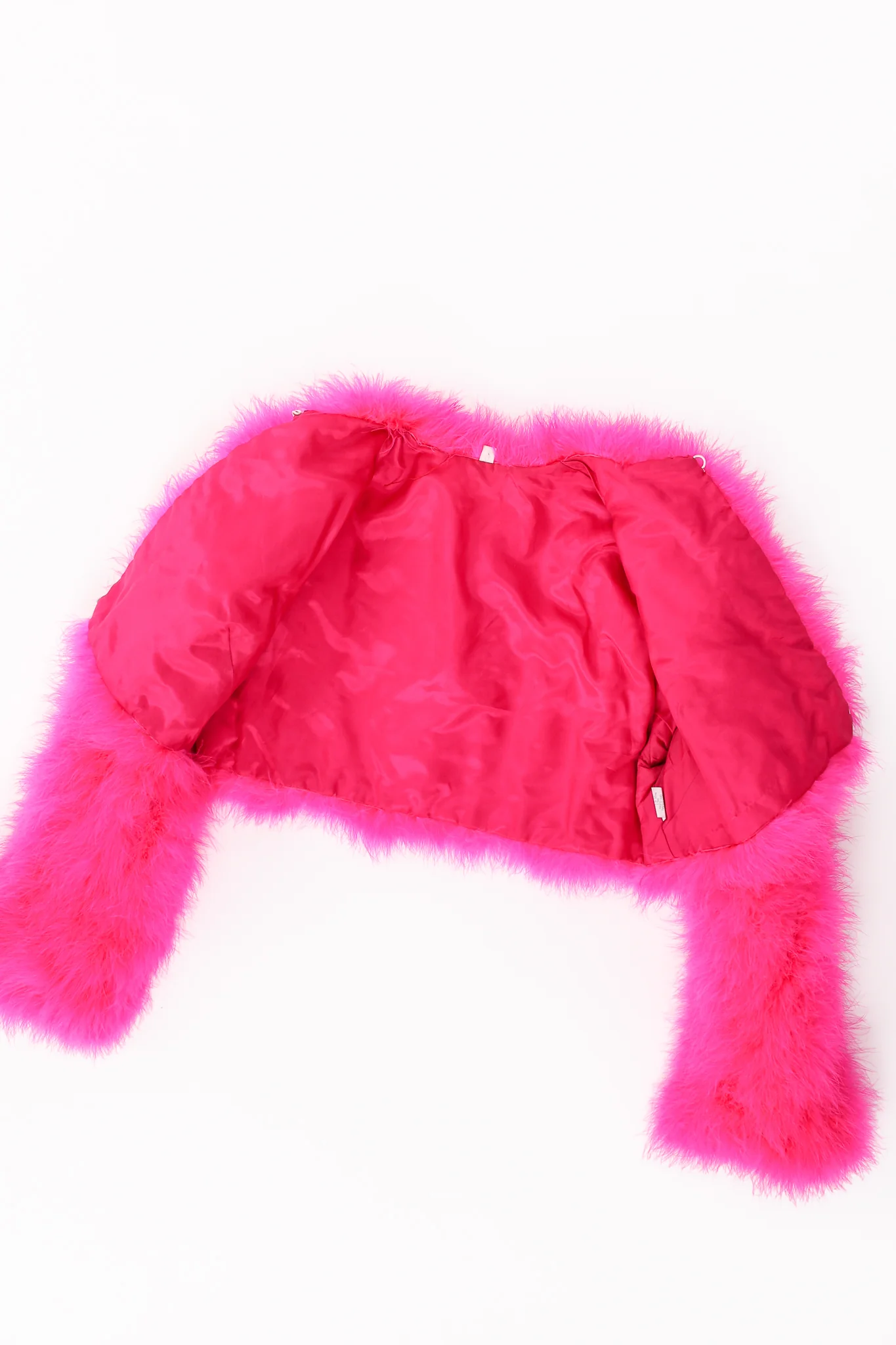 Hot Marabou Cropped Jacket - Image 12