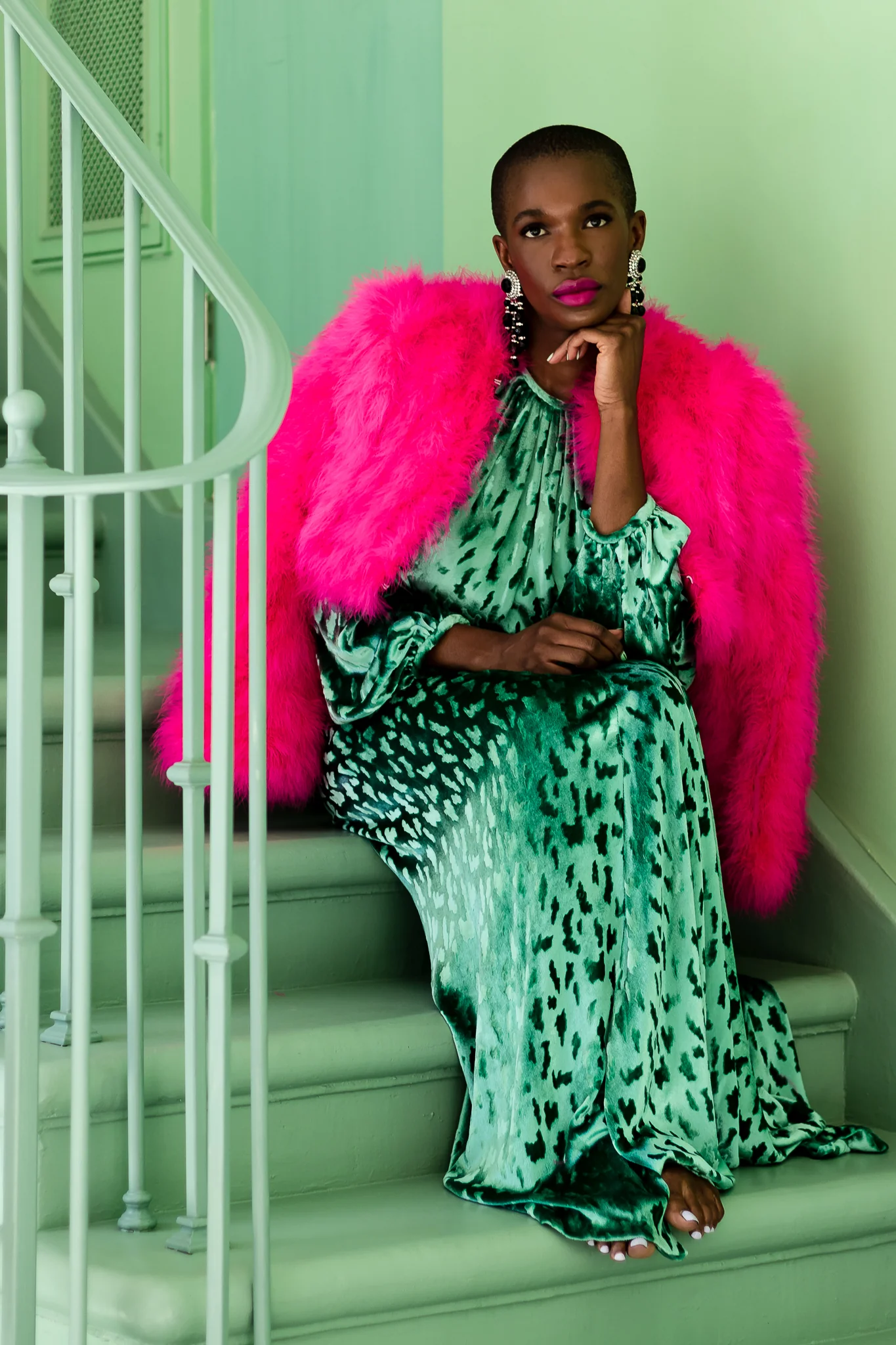 Hot Marabou Cropped Jacket - Image 3