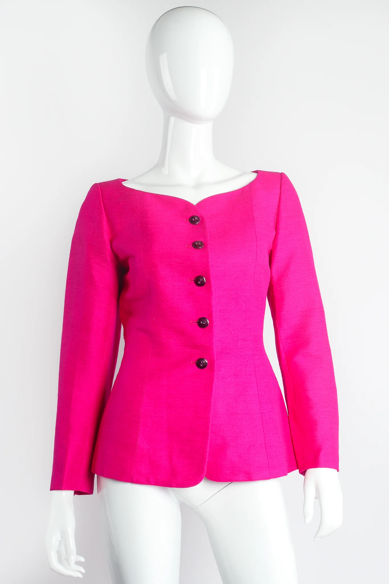 Hot Neon Silk Jacket & Skirt Set - Image 5