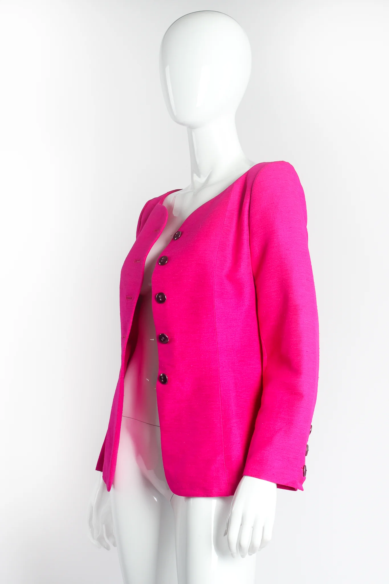 Hot Neon Silk Jacket & Skirt Set - Image 6