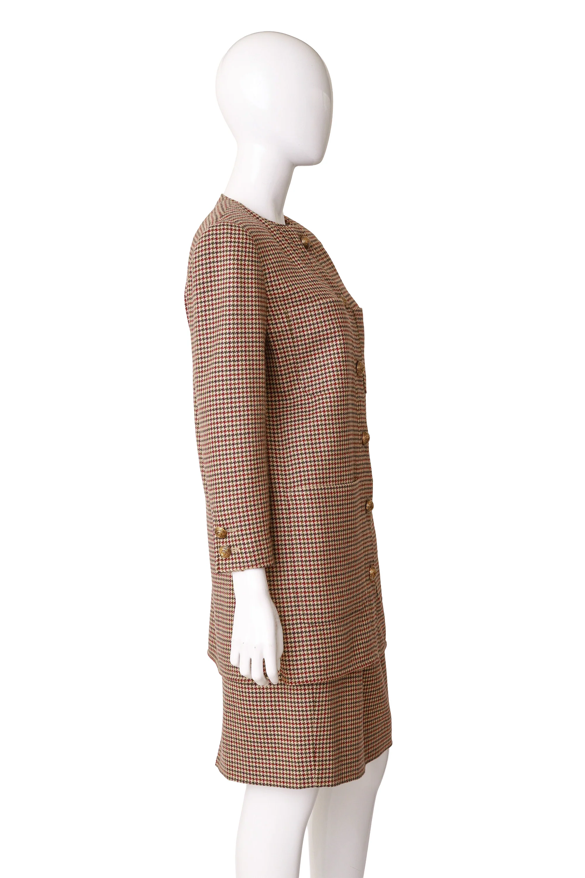 Houndstooth Jacket & Skirt Suit Set - Image 2
