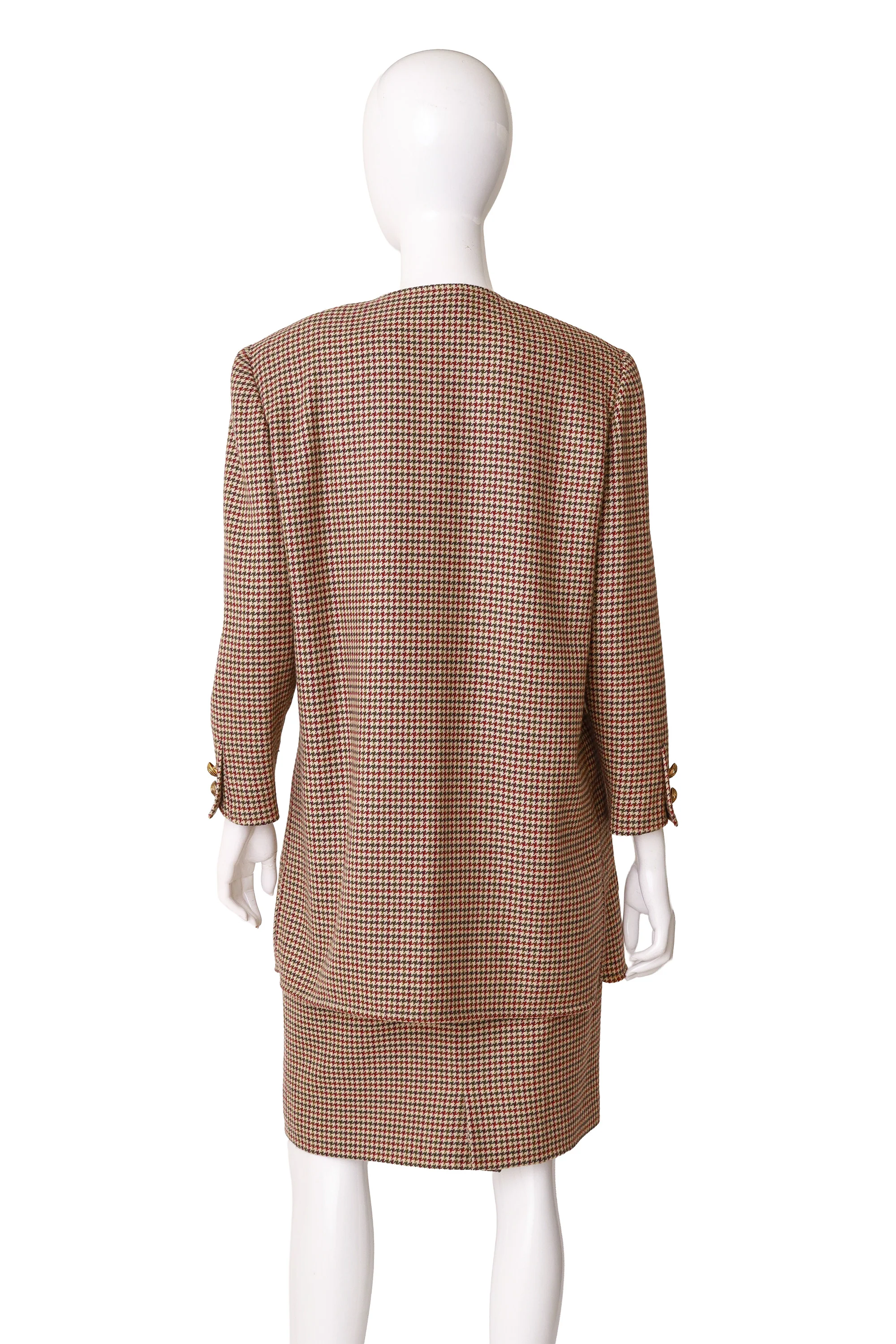 Houndstooth Jacket & Skirt Suit Set - Image 3
