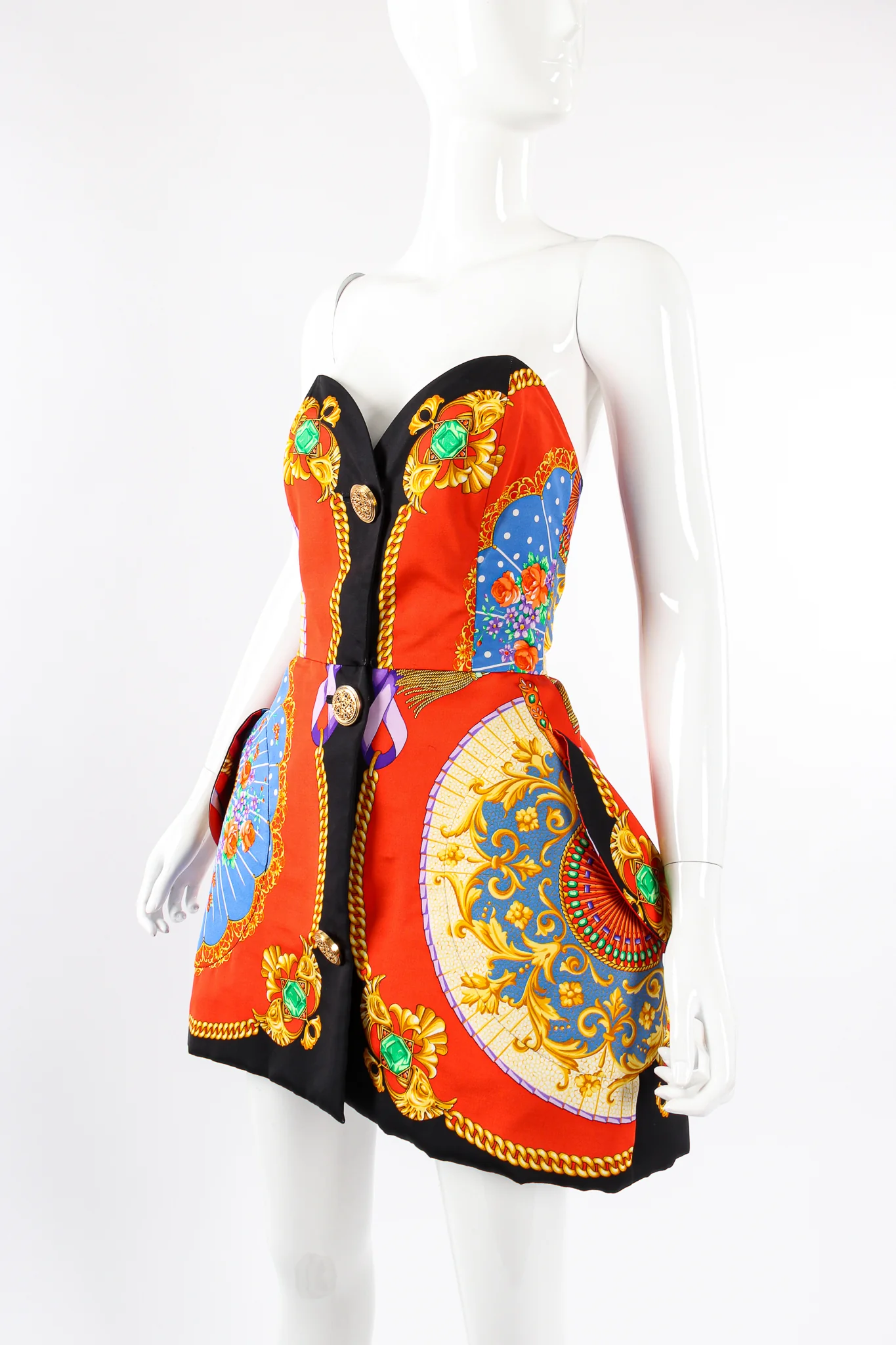 1991 S/S I Ventagli Sculpted Mini Dress - Image 3