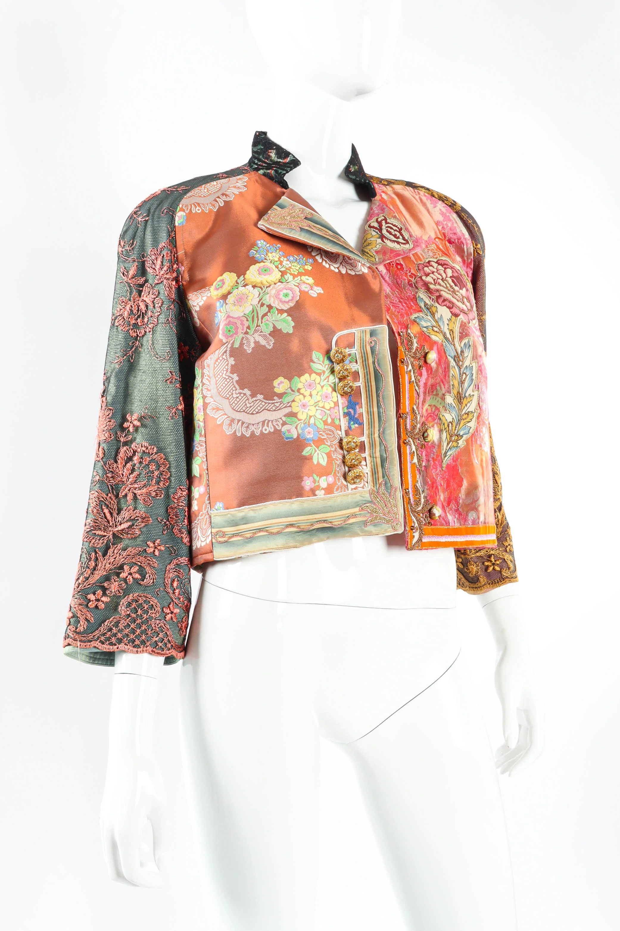 Imperial Lace Brocade Crop Jacket - Image 3