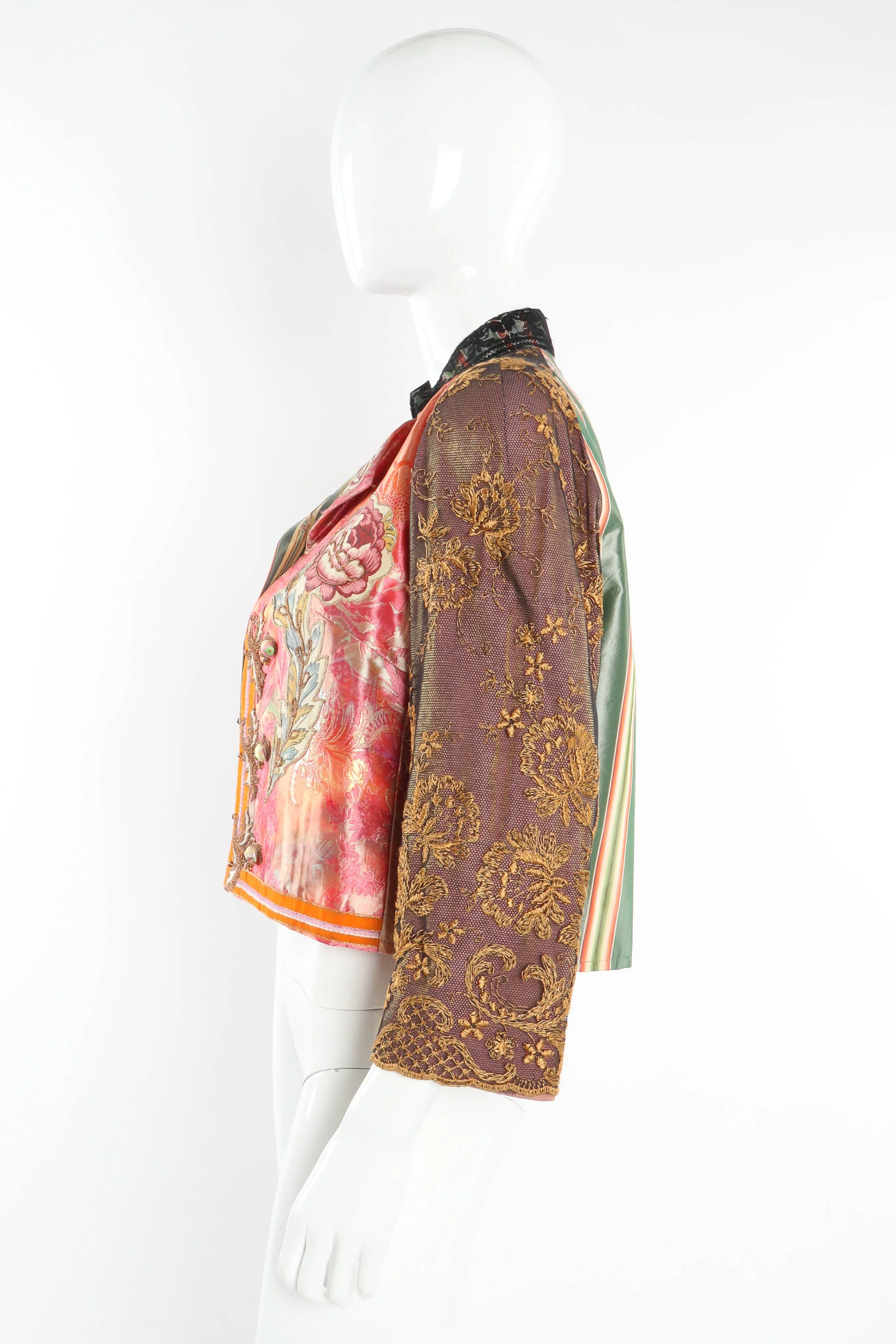 Imperial Lace Brocade Crop Jacket - Image 5