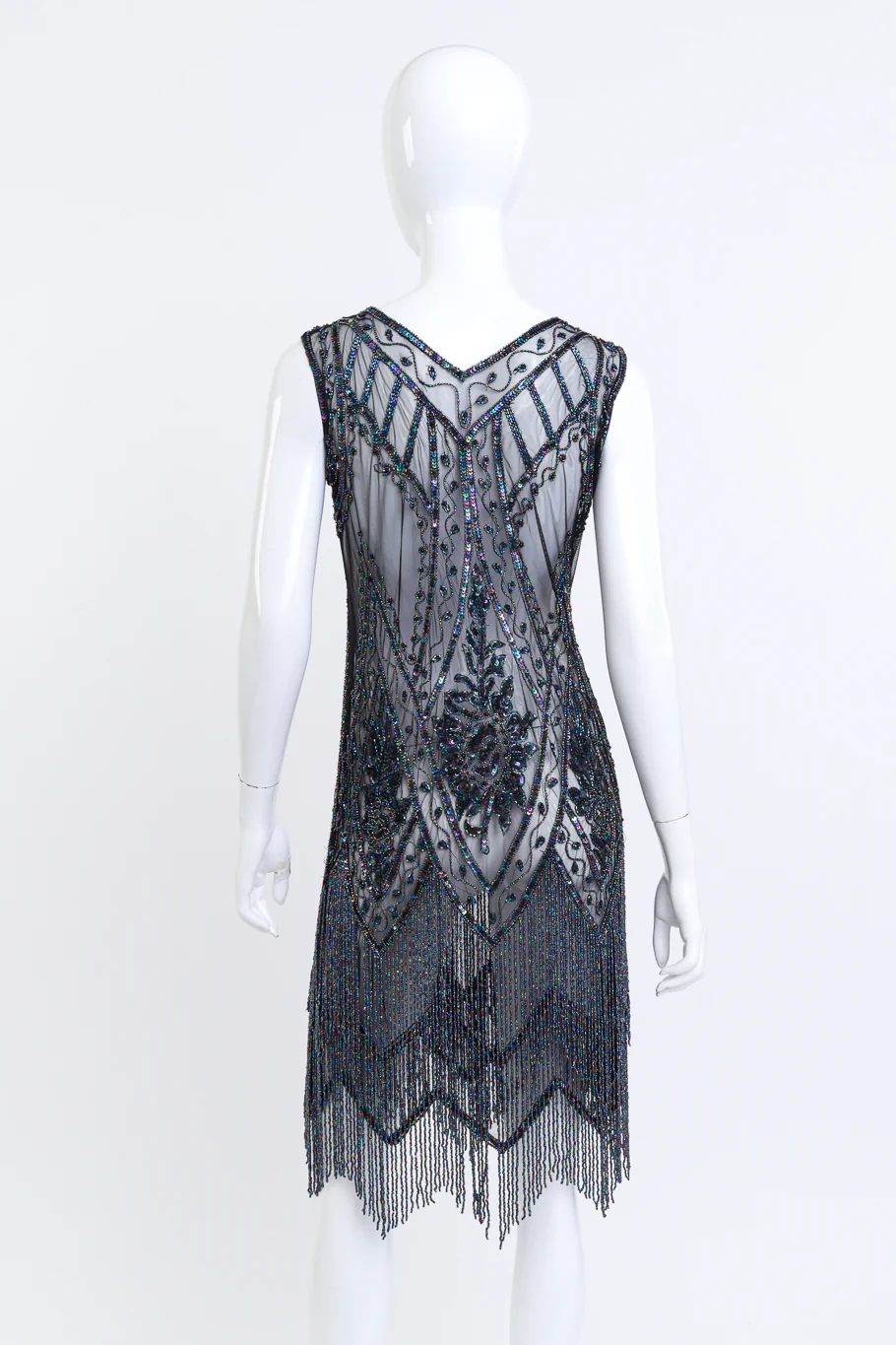 Iridescent Beaded Fringe Flapper Dress - Image 3