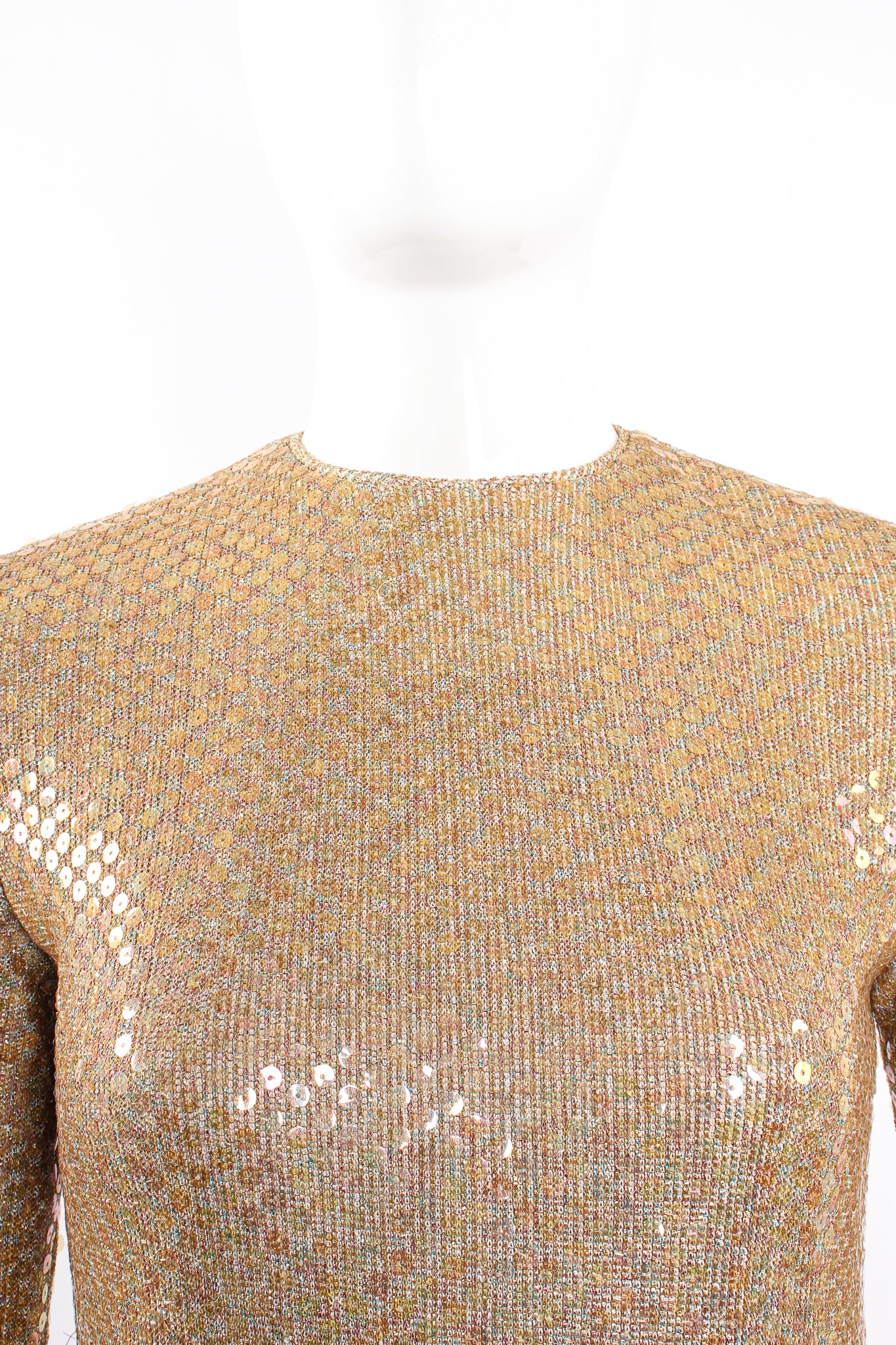 Iridescent Champagne Sequin Dress - Image 11
