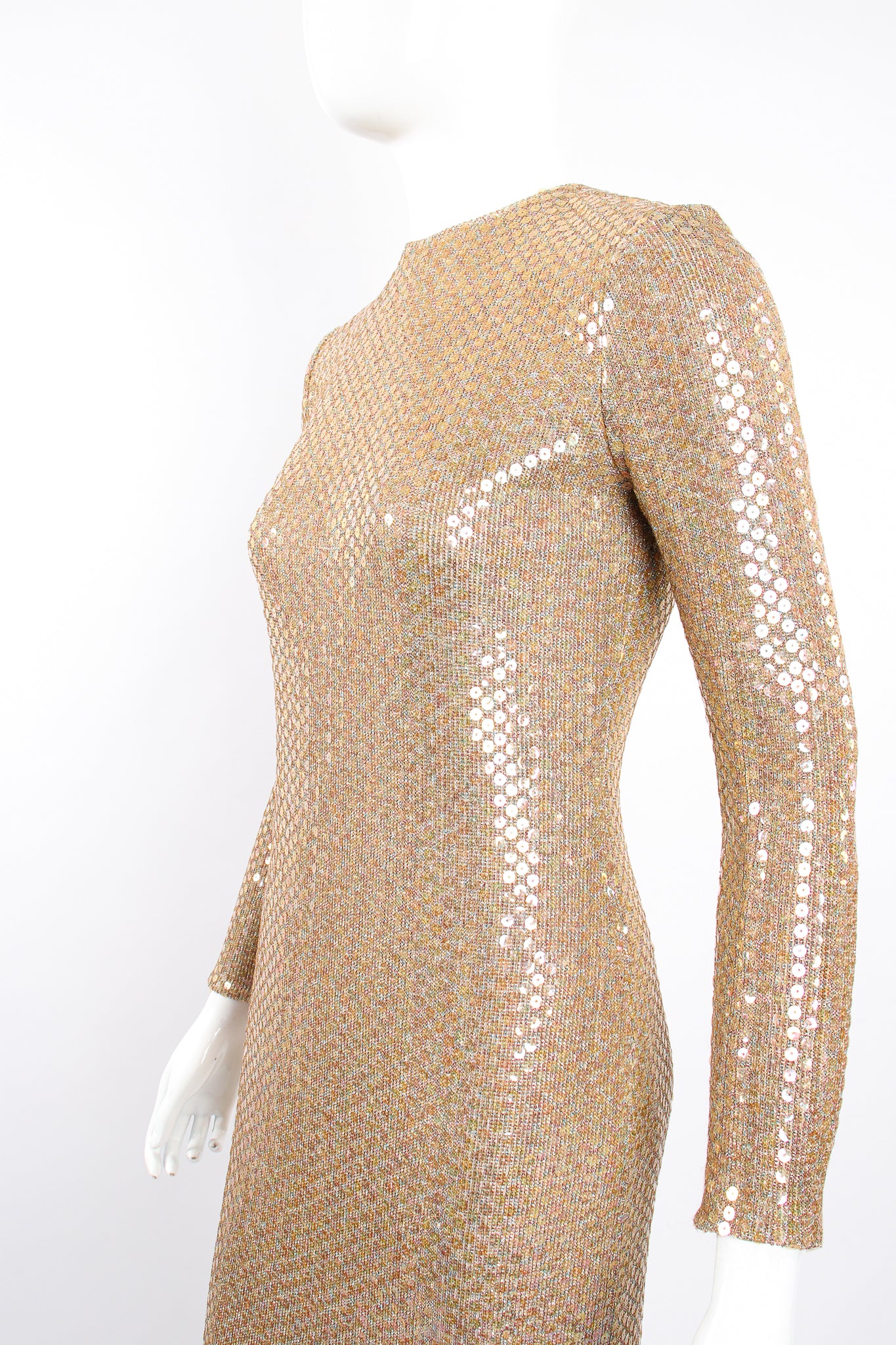 Iridescent Champagne Sequin Dress - Image 2