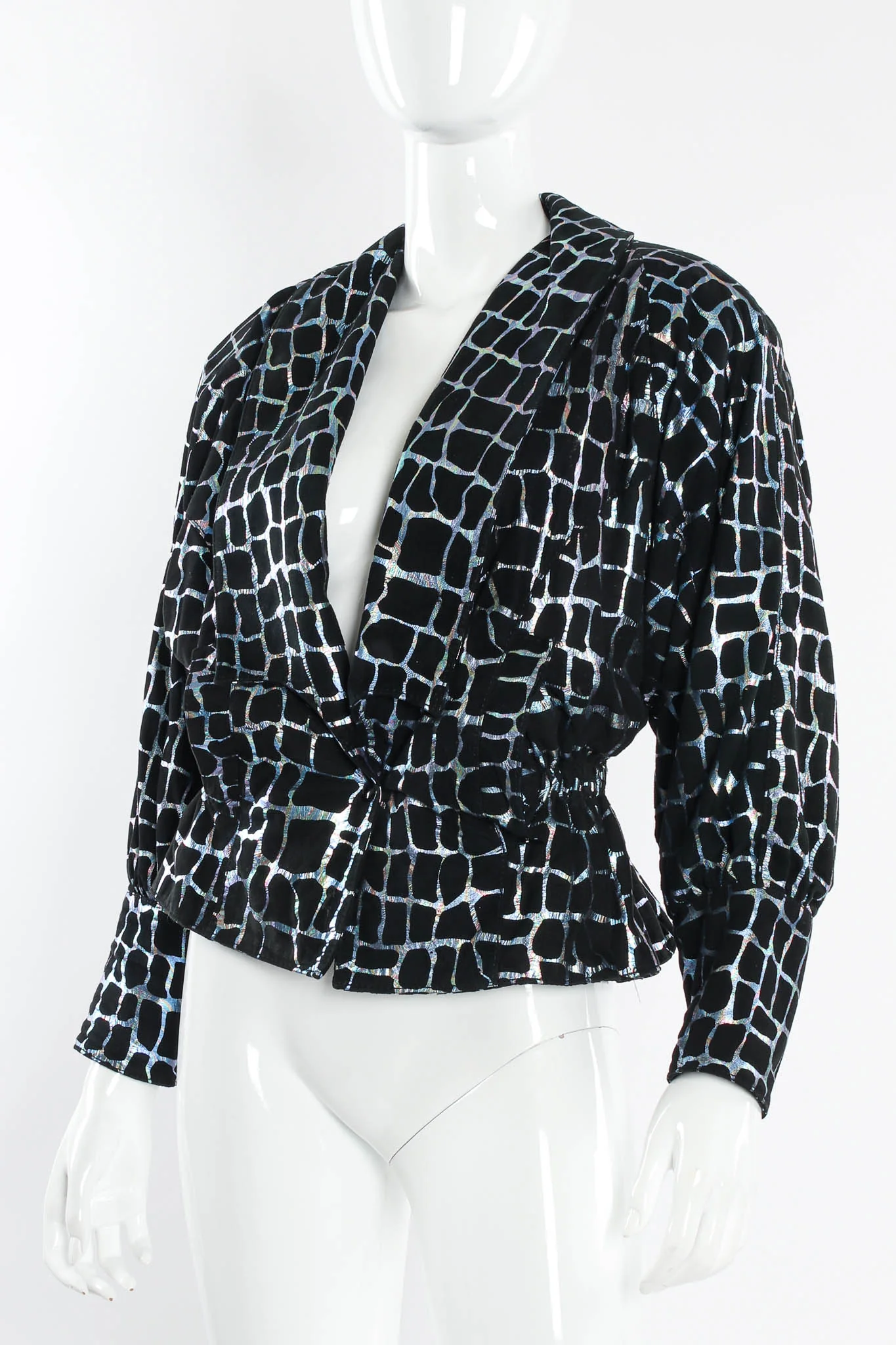 Iridescent Crocodile Print Jacket - Image 4