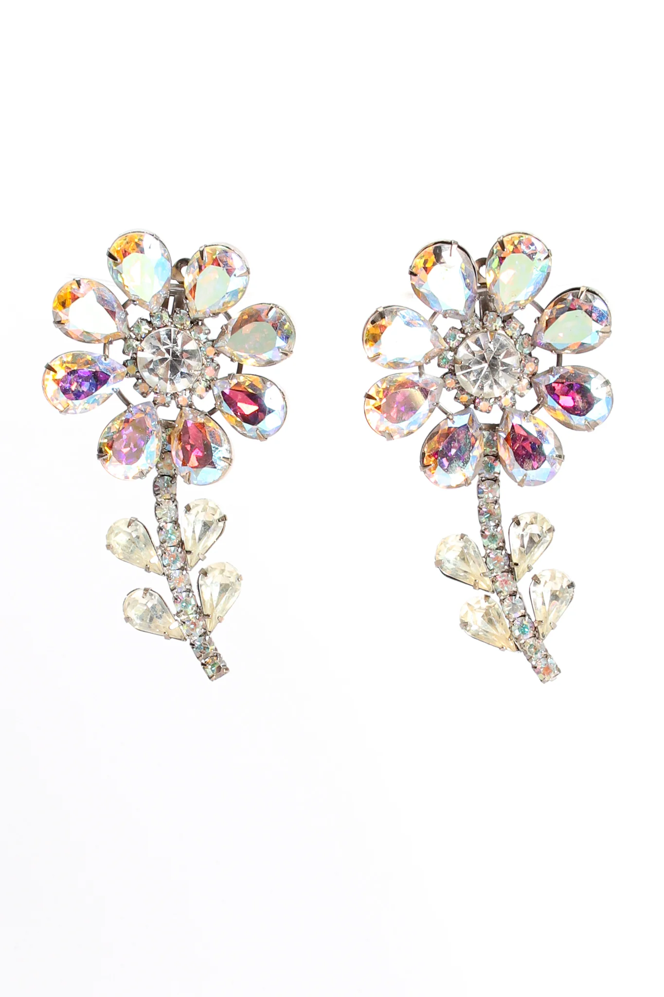 Iridescent Crystal Daisy Earrings - Image 10