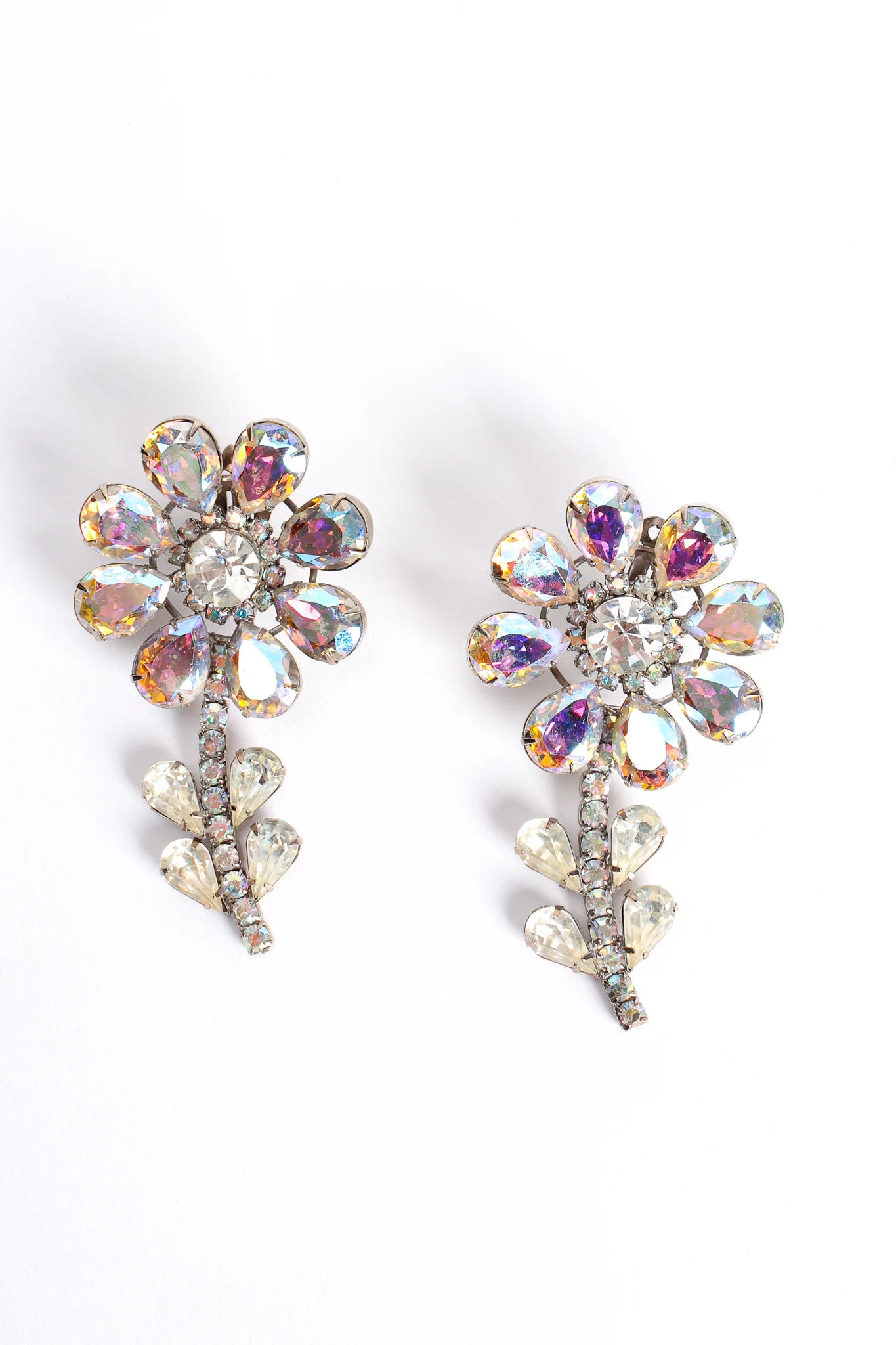 Iridescent Crystal Daisy Earrings - Image 2