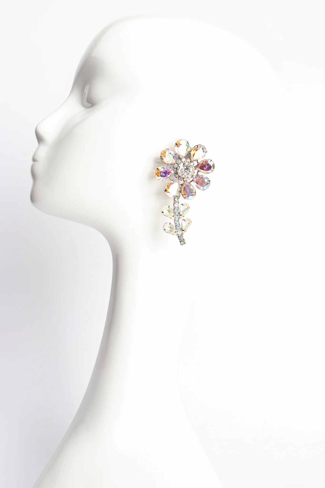 Iridescent Crystal Daisy Earrings - Image 9