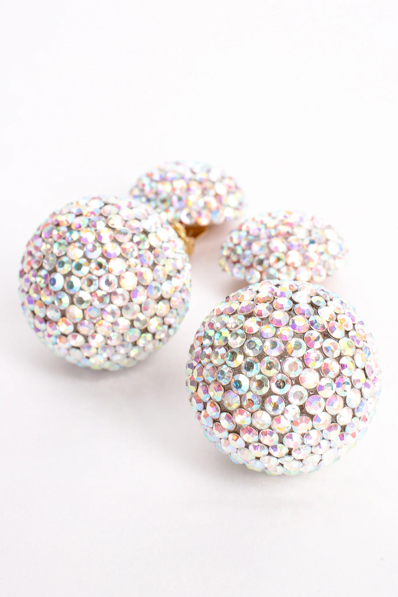 Iridescent Rhinestone Ball Drop Earrings - Image 6