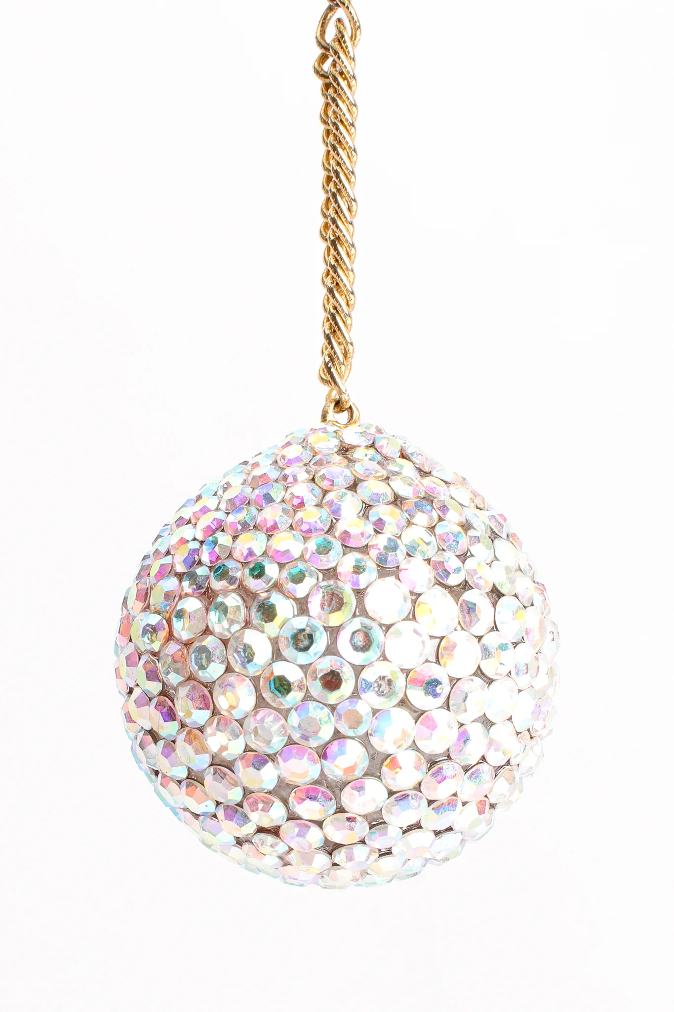 Iridescent Rhinestone Ball Drop Earrings - Image 7