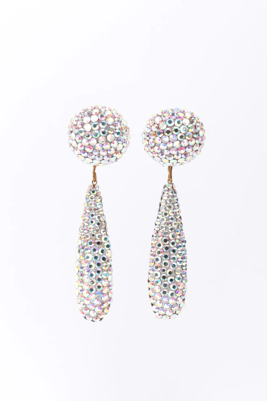 Iridescent Rhinestone Drop Earrings