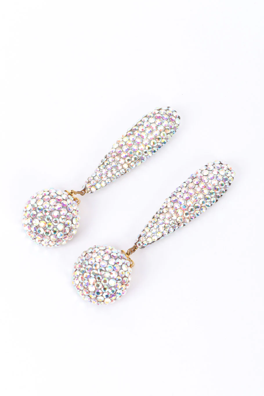 Iridescent Rhinestone Drop Earrings - Image 3