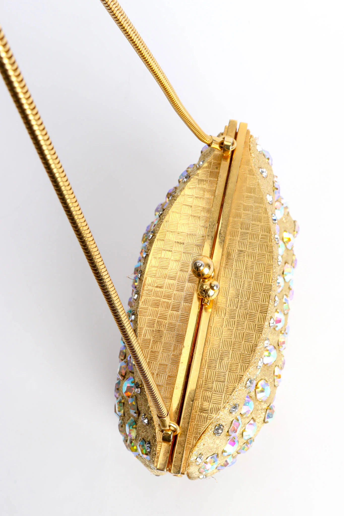 Iridescent Rhinestone Frame Pouch Bag - Image 12