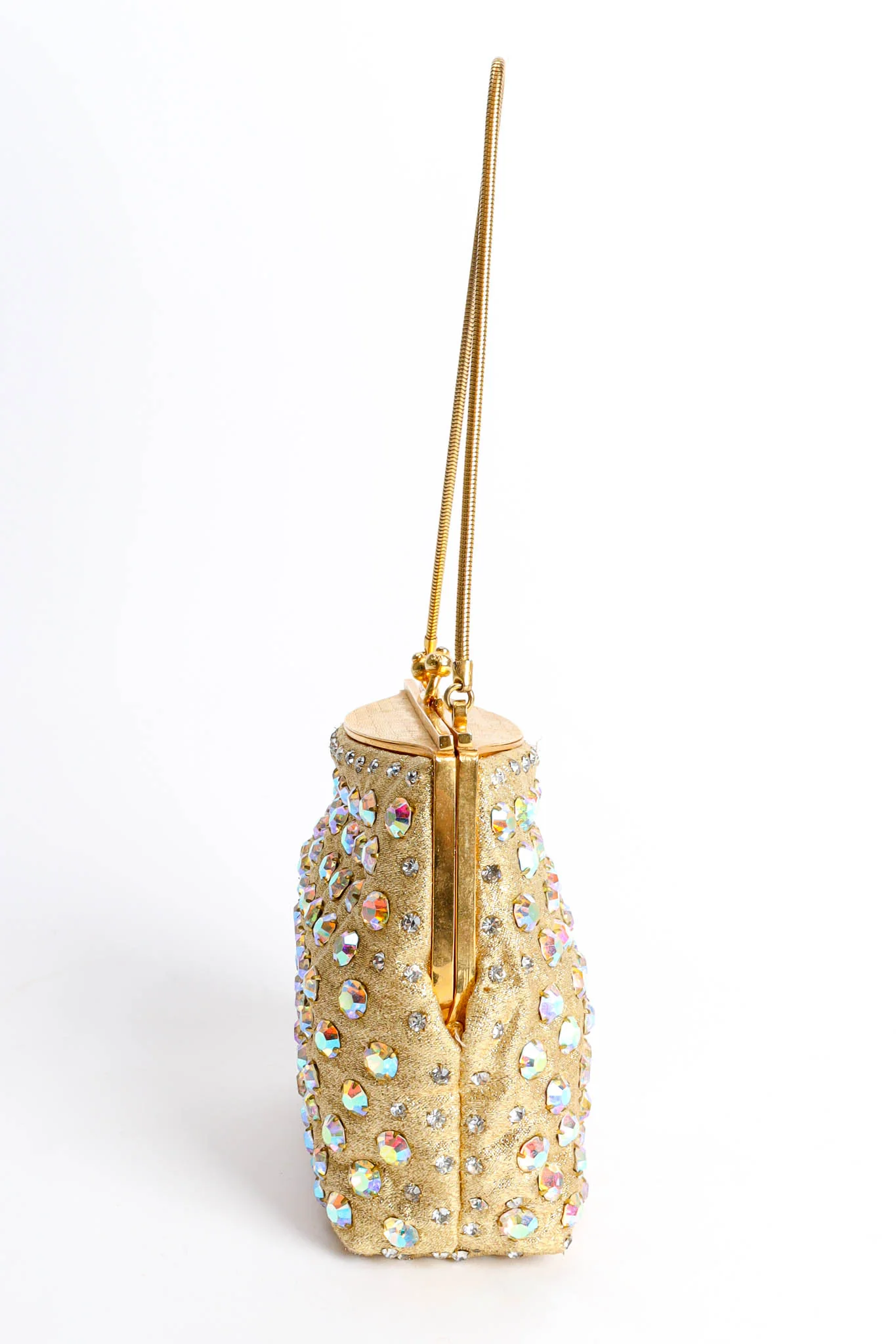 Iridescent Rhinestone Frame Pouch Bag - Image 5