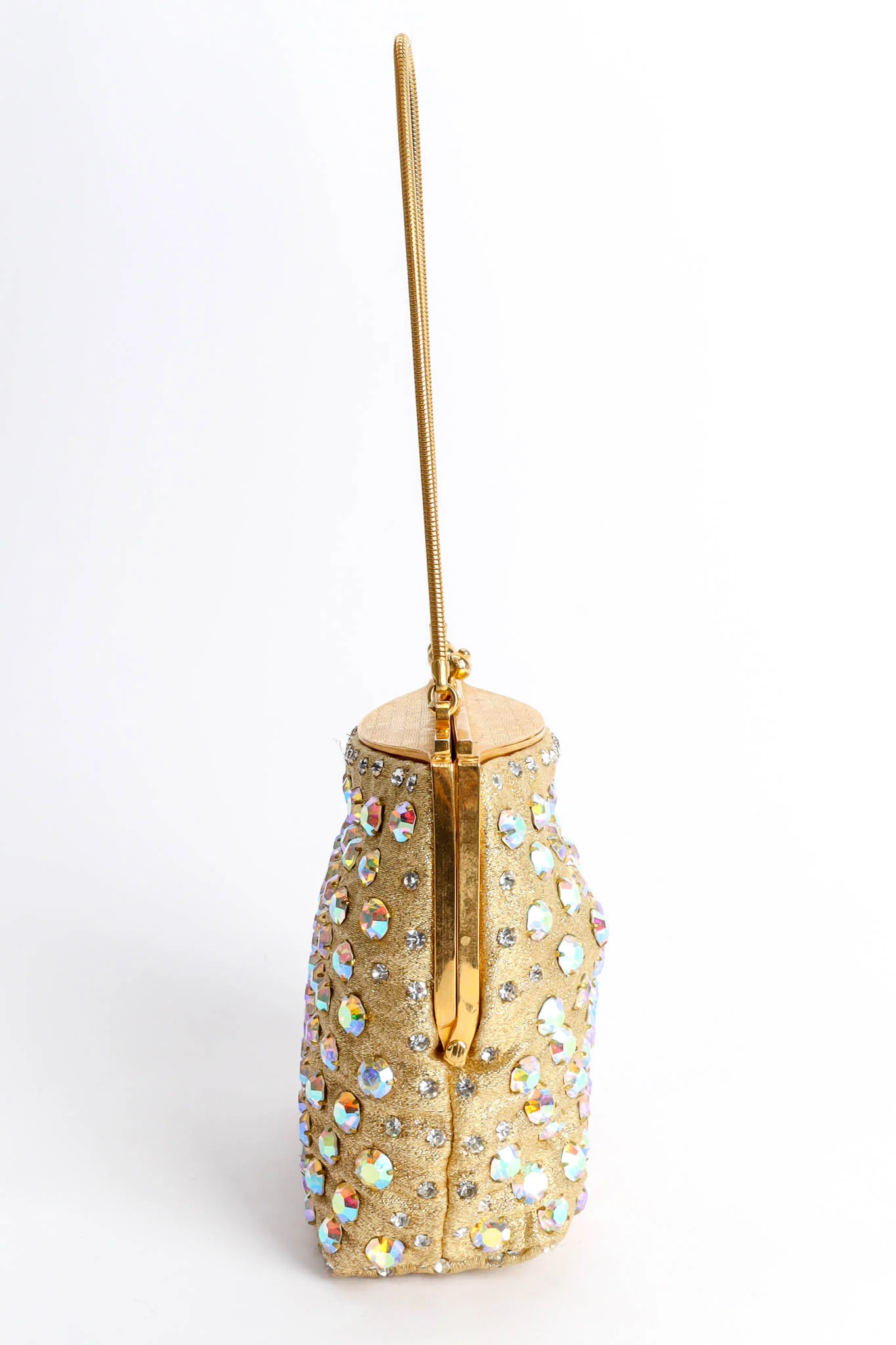 Iridescent Rhinestone Frame Pouch Bag - Image 7