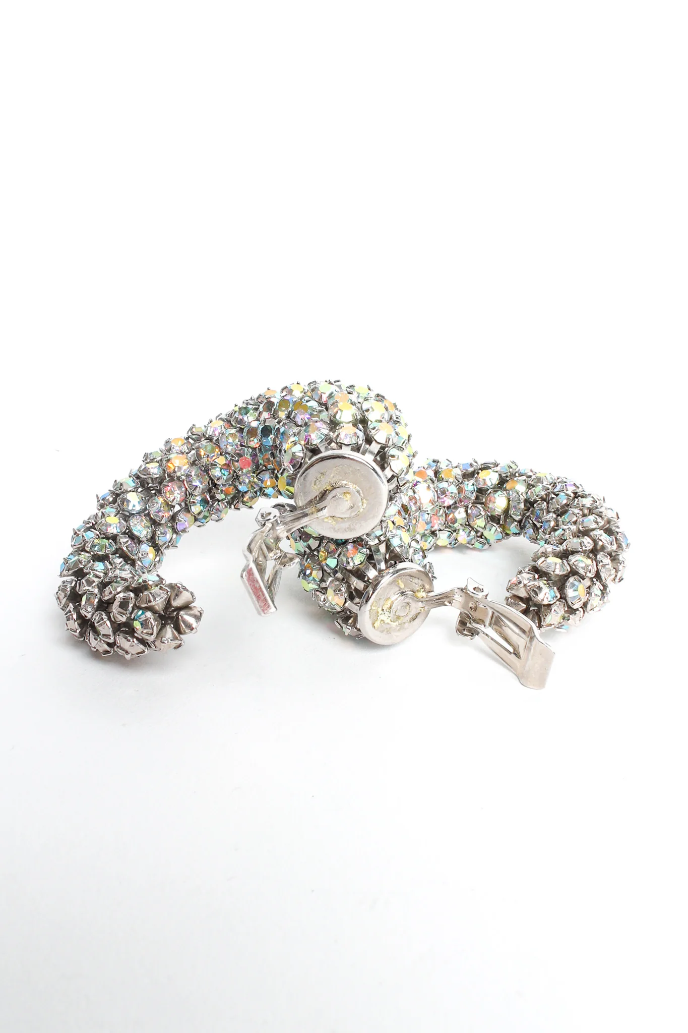 Rhinestone Scale Hoop Earrings - Image 7
