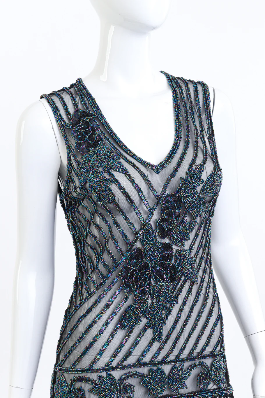 Iridescent Sequin Fringe Flapper Dress - Image 4