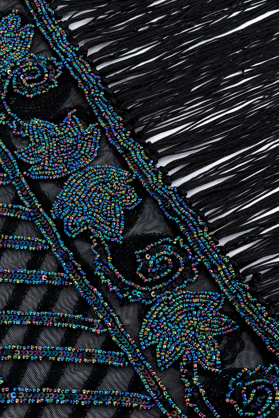 Iridescent Sequin Fringe Flapper Dress - Image 6