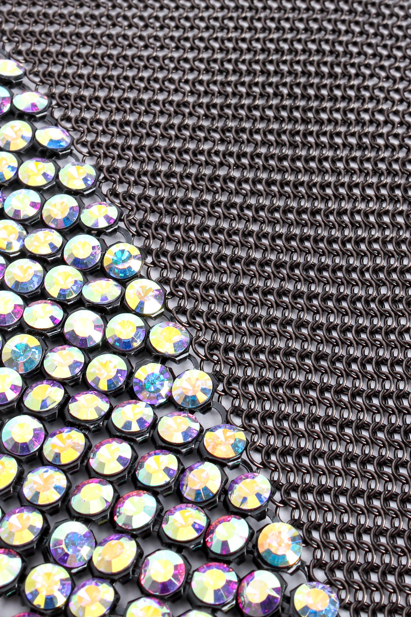Iridescent Swarovski Ring Mesh Waterfall Necklace - Image 5