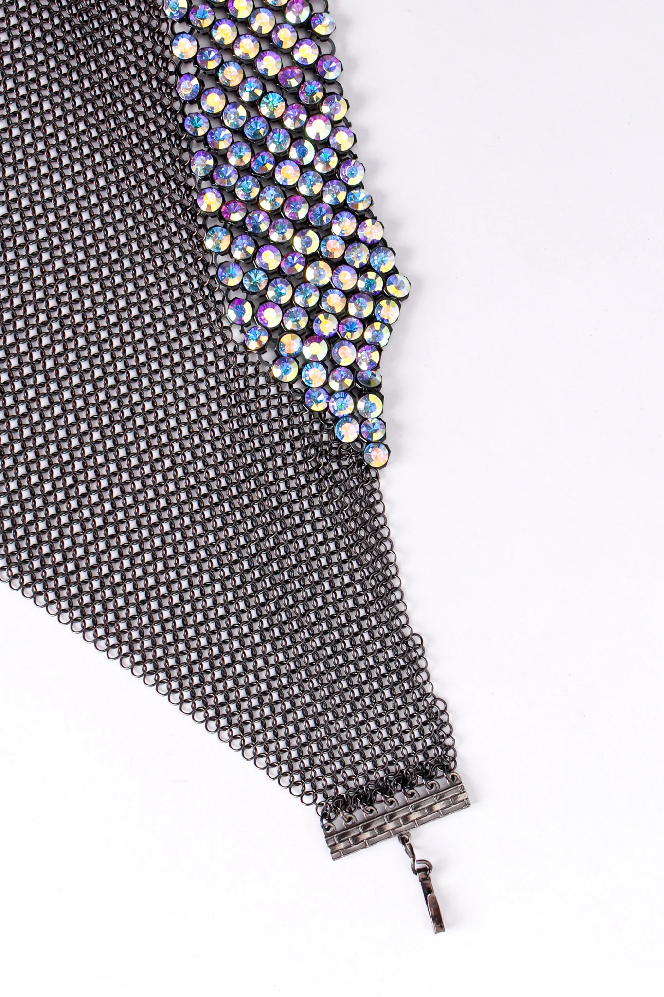 Iridescent Swarovski Ring Mesh Waterfall Necklace - Image 8