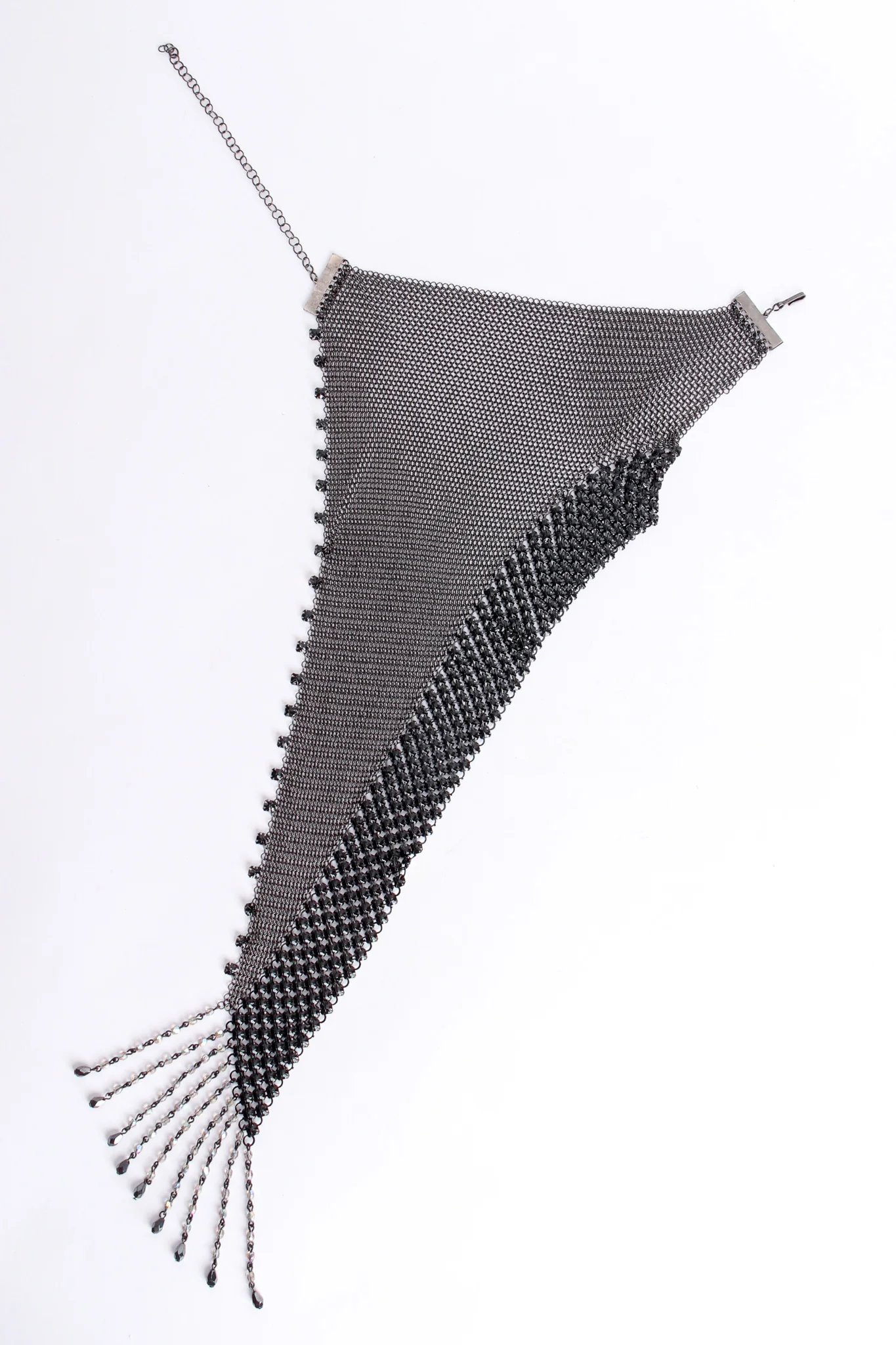 Iridescent Swarovski Ring Mesh Waterfall Necklace - Image 9