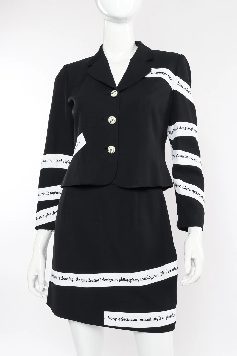 Irony of Design Text Jacket & Skirt Suit - Image 2