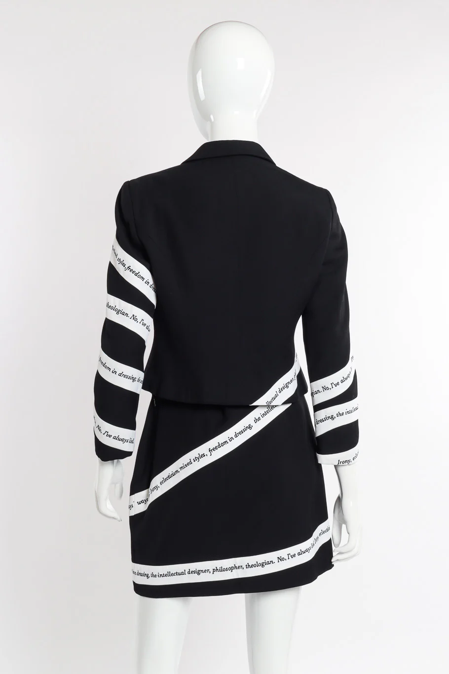 Irony of Design Text Jacket & Skirt Suit - Image 4
